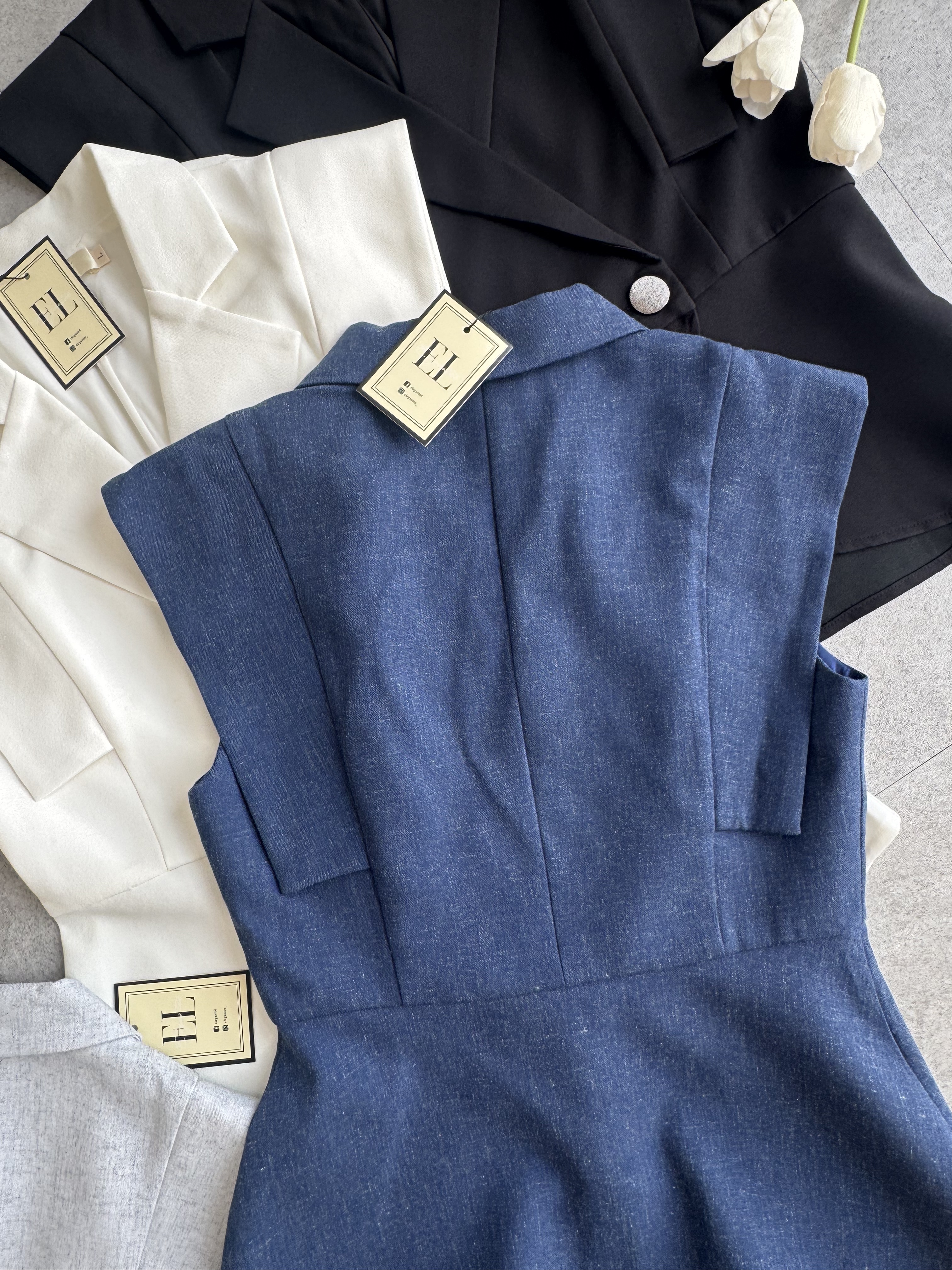 《高端系》女总风直角修腰翻领Top