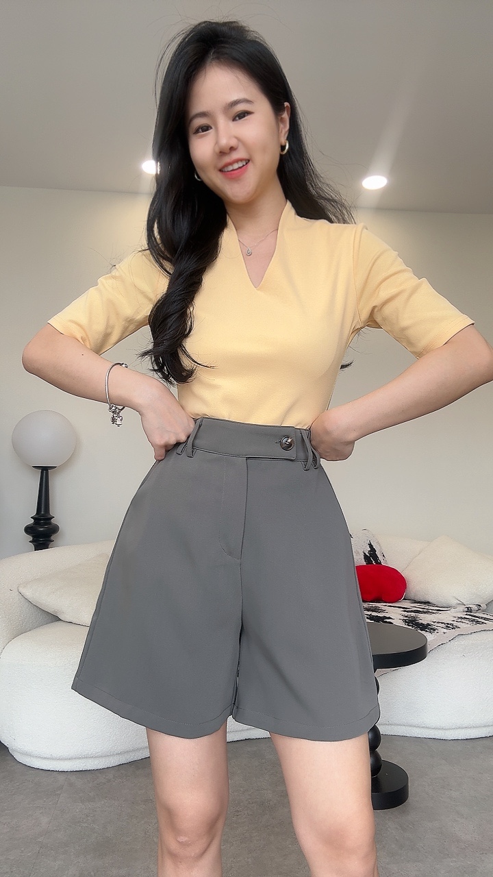 NEW单纽滑面4分裤