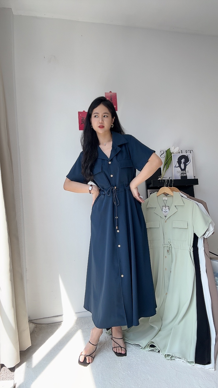 工装收腰连身裙