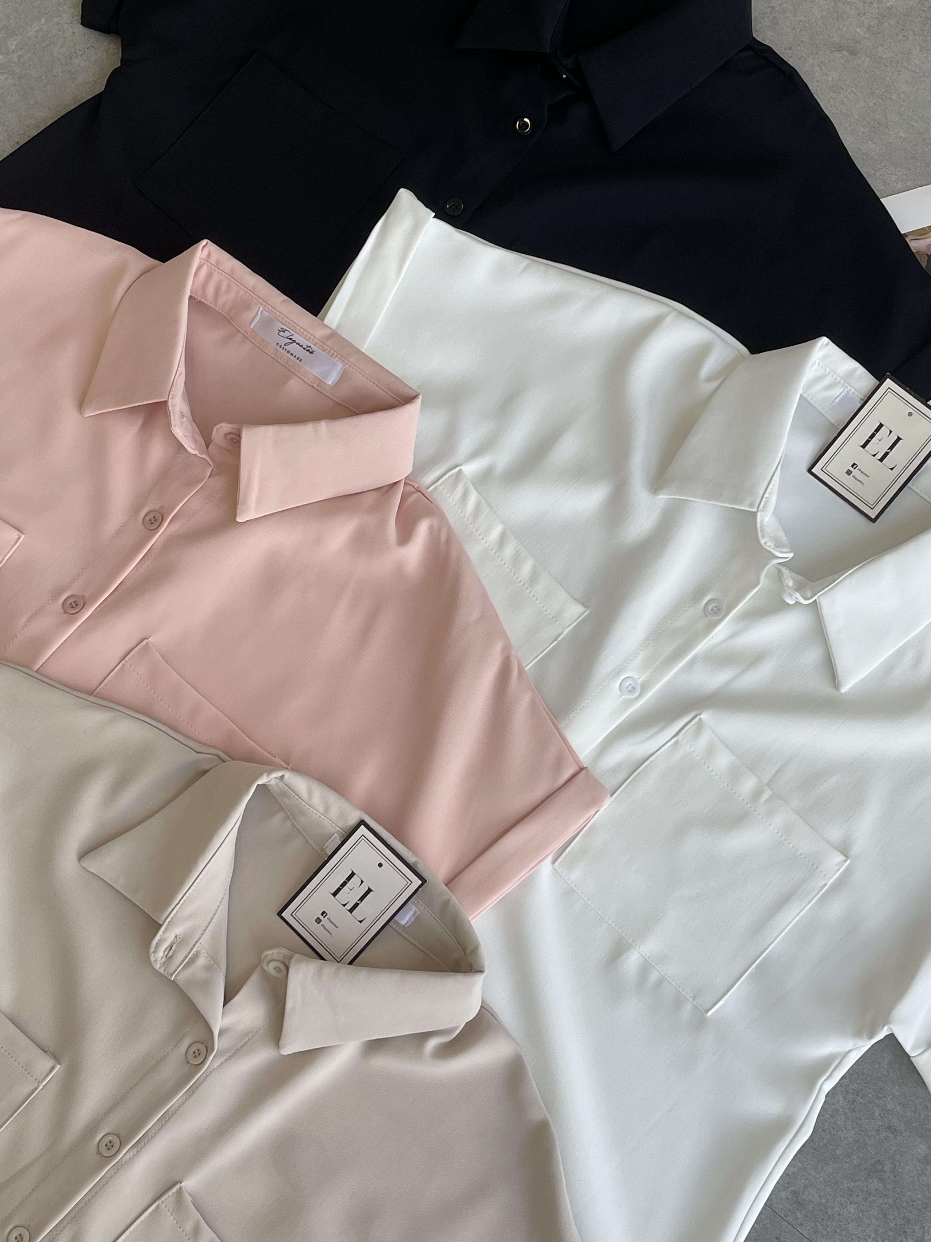 NEW滑面卷袖宽衬衫