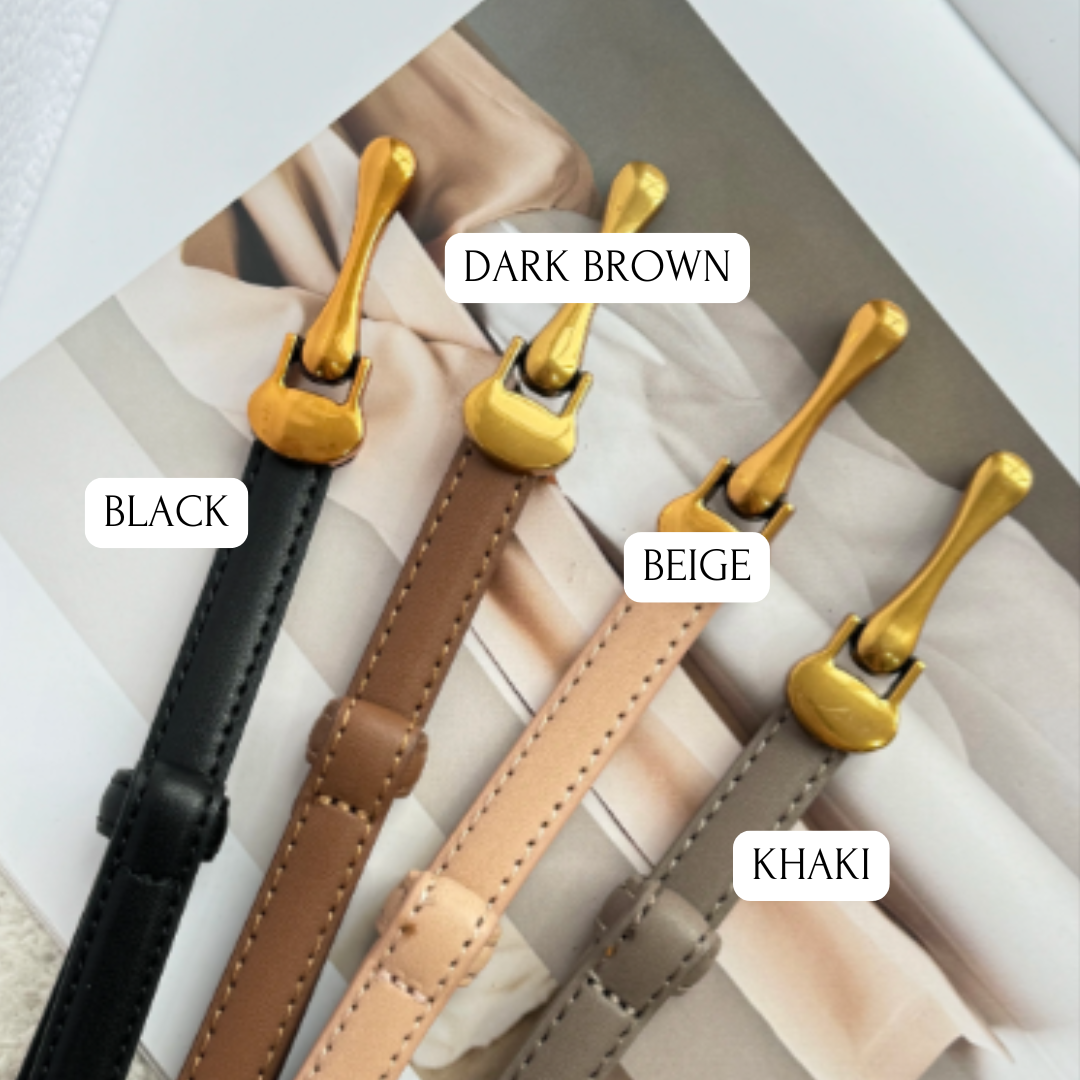 艺术骨骼扣设计可调节皮带1cm