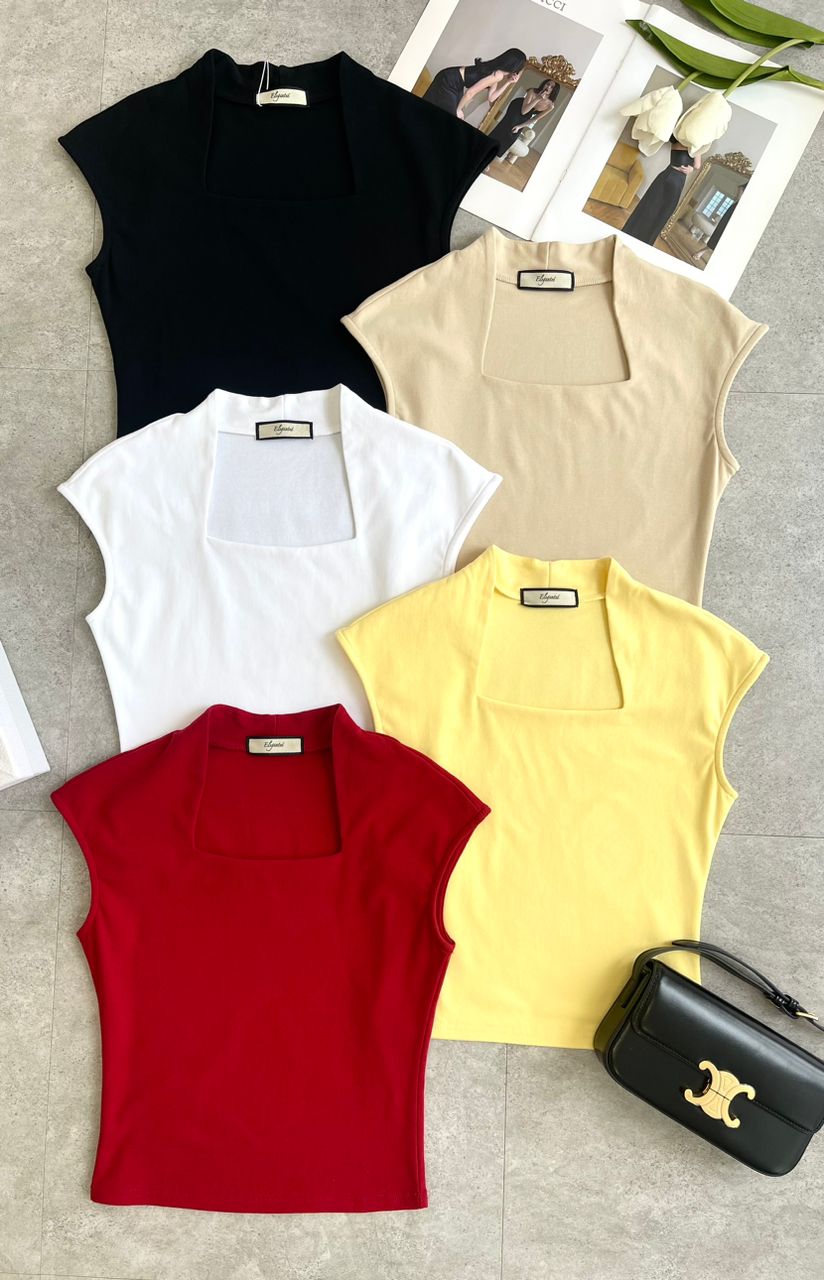 爆款立方领无袖上衣