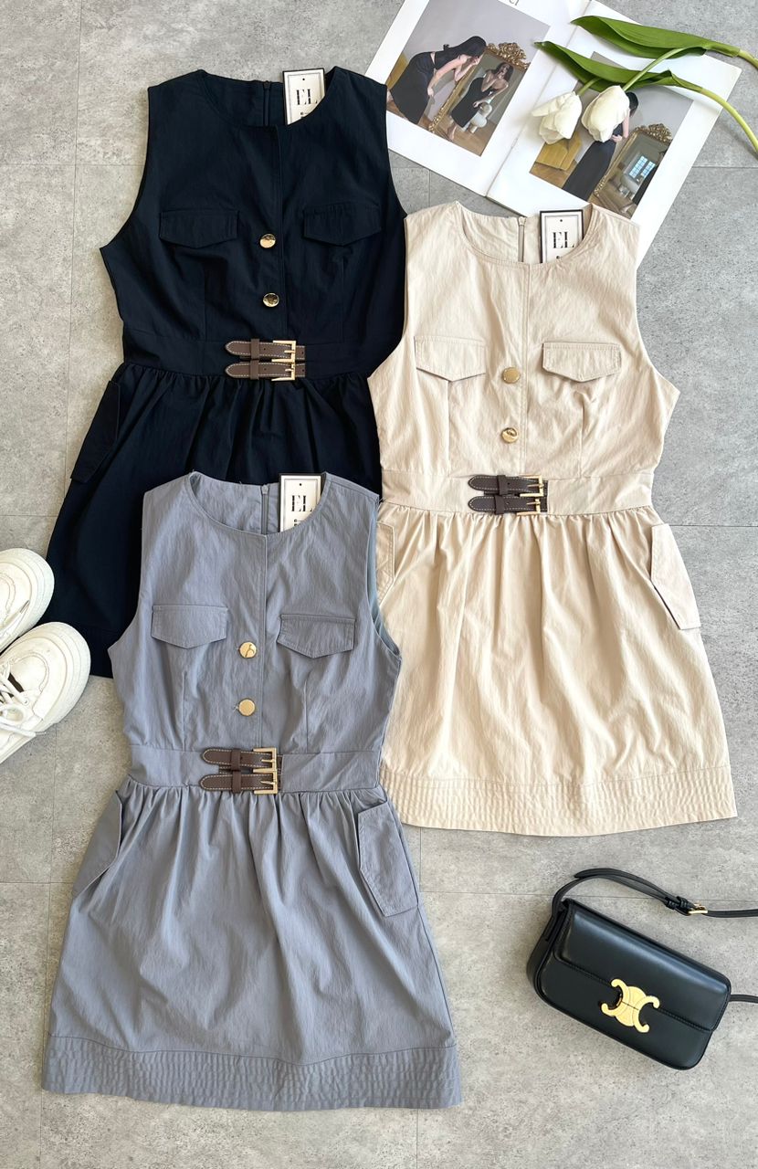 Camp皱巴风休闲连身裙