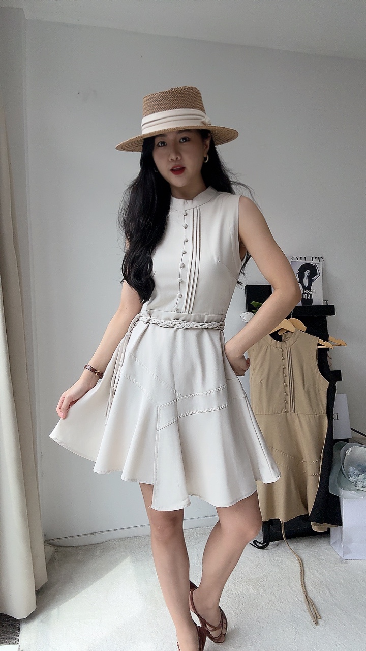 波西米亚风编织带连身裙