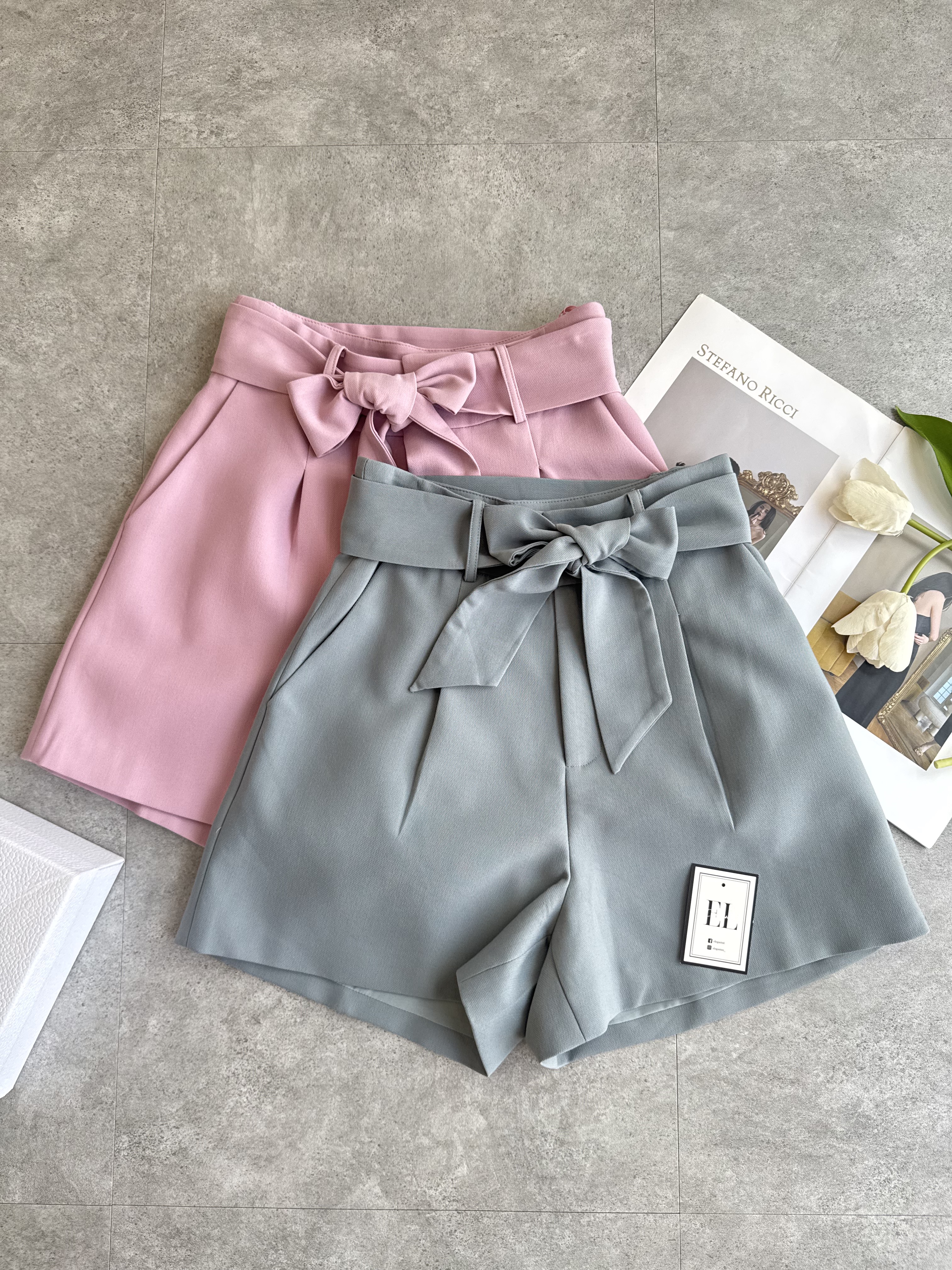 《高品》 蝴蝶绑带4分裤