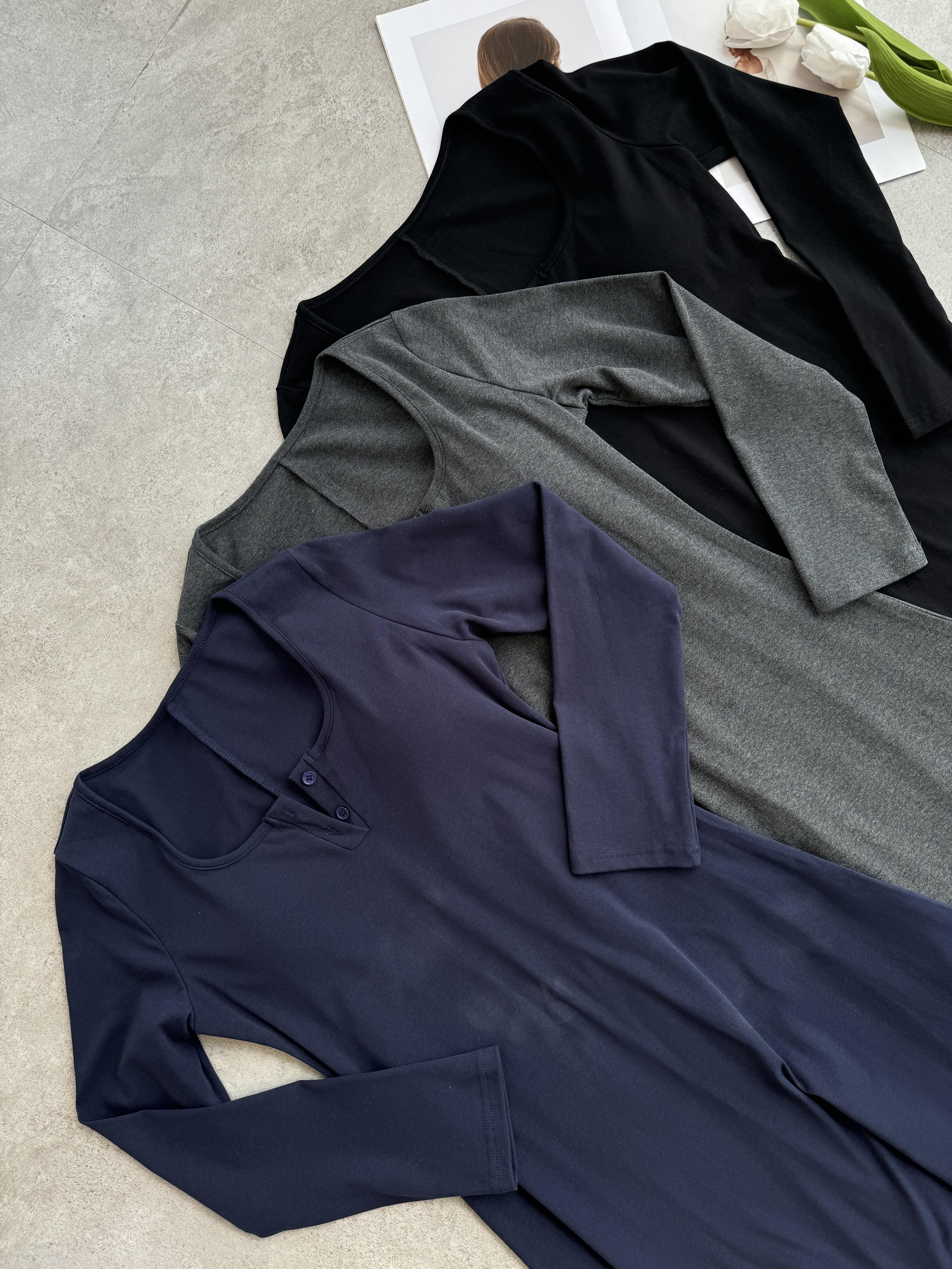 自带胸垫长袖长版连身裙