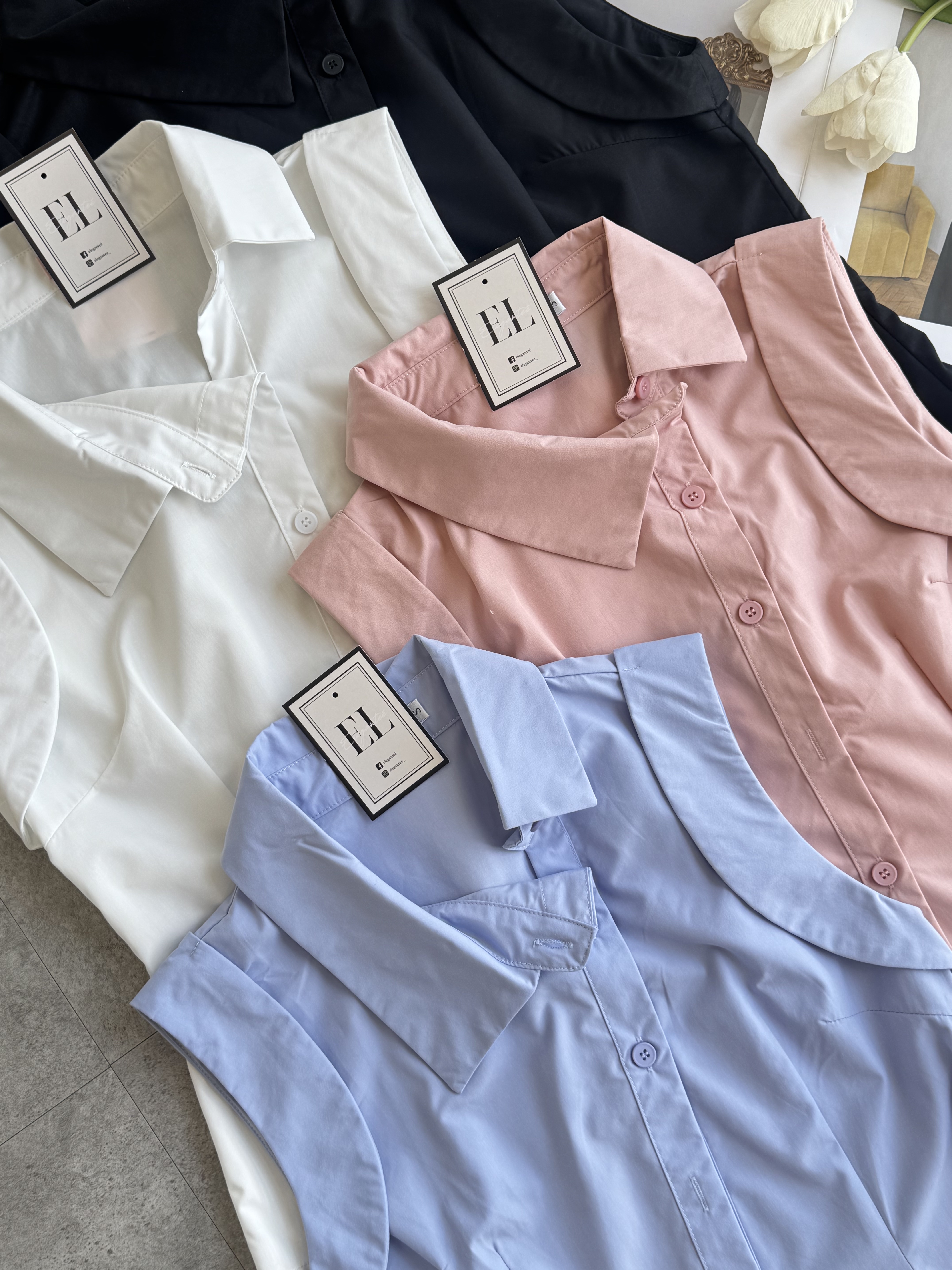 卷边无袖斜钮设计Top