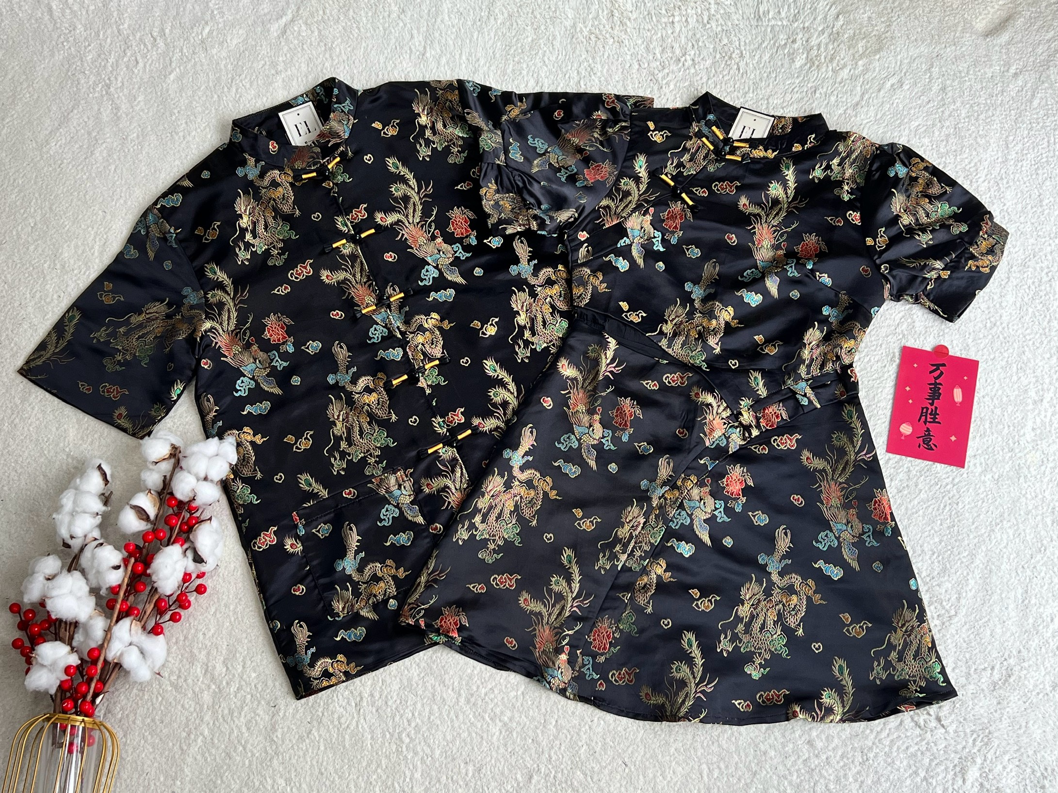 （情侣-女）彩色龙凤刺绣连身裙