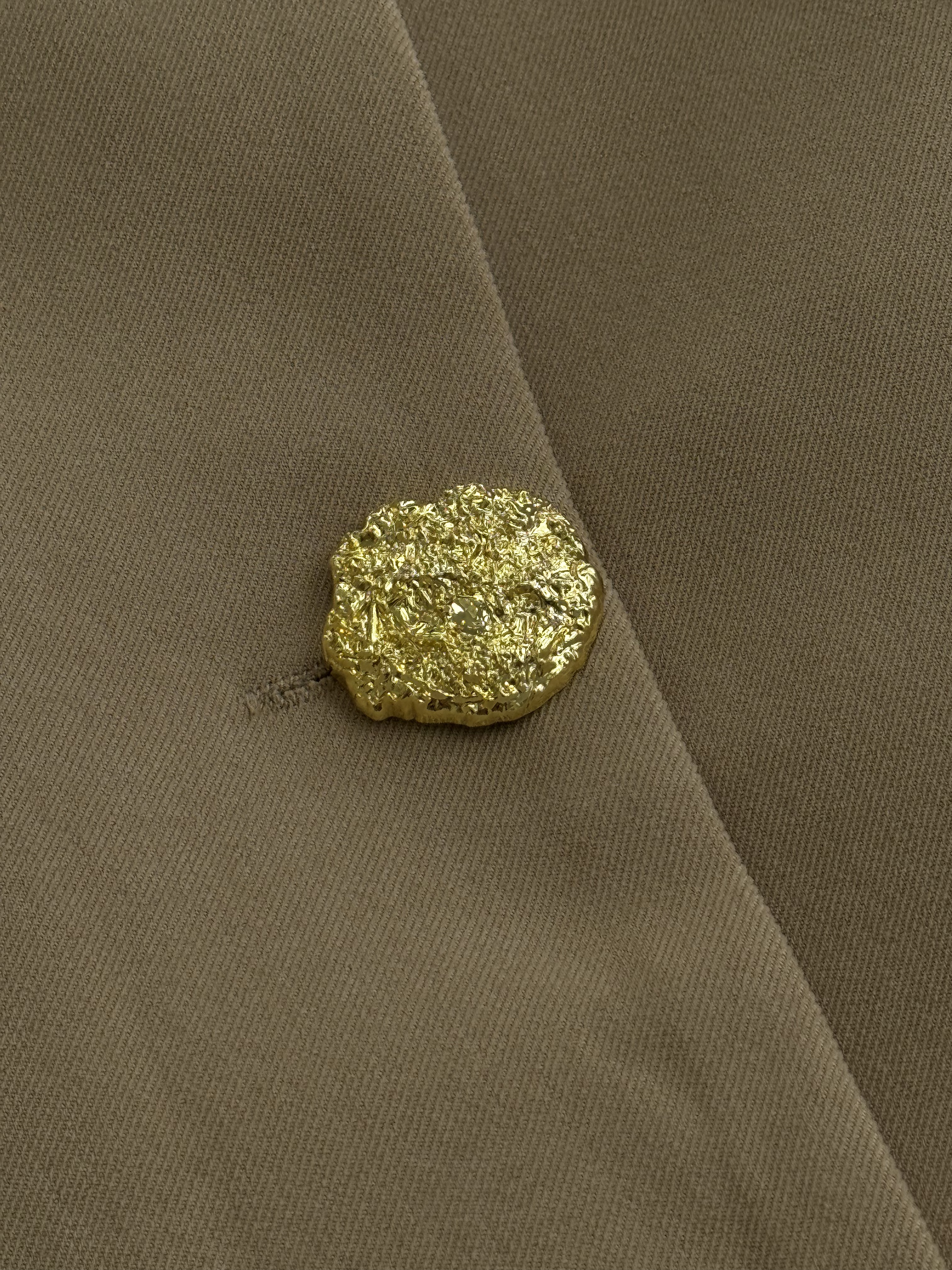  复古大金扣垫肩外套短裤套装