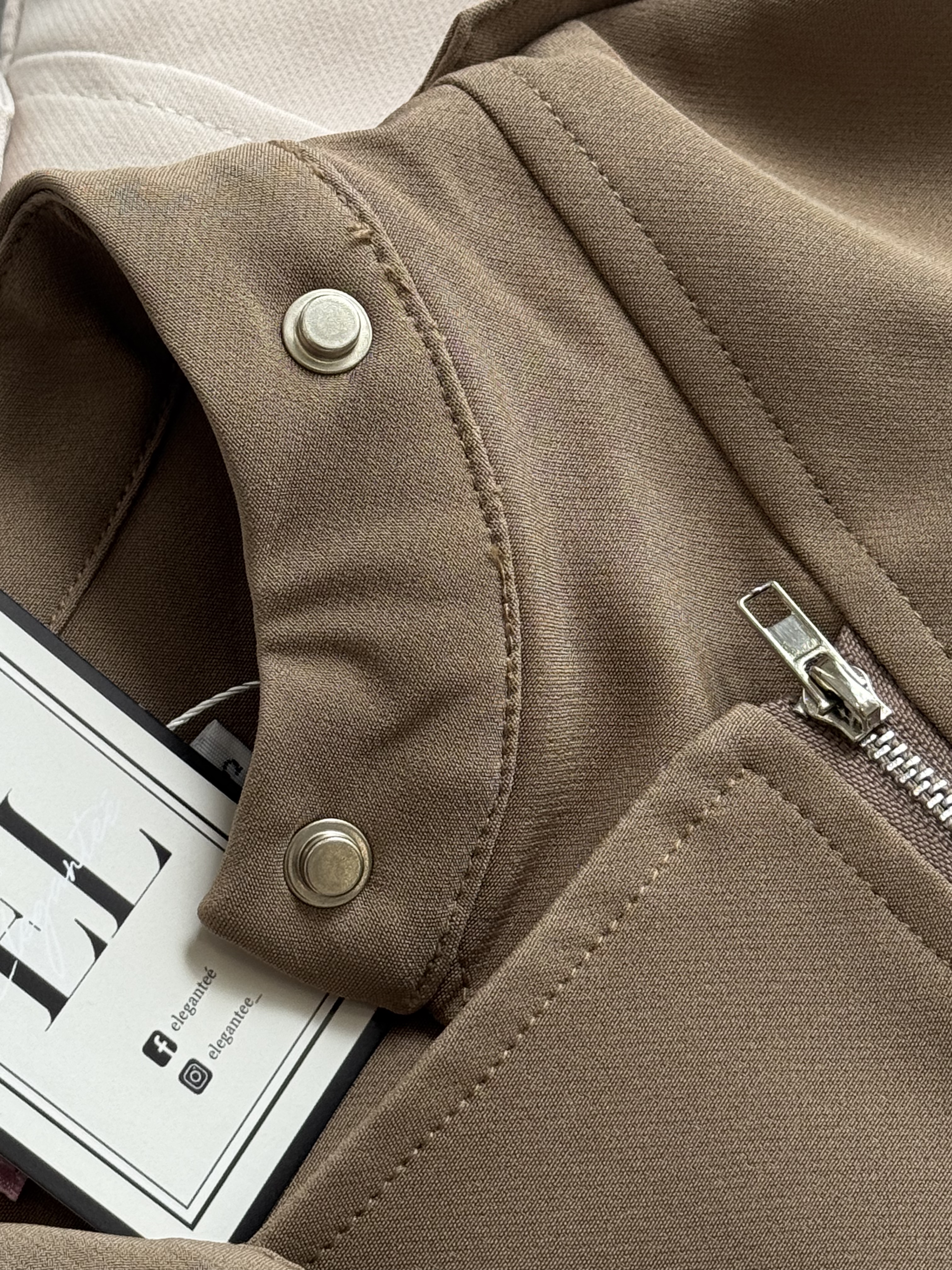 CoolGirl拉链Neck银扣连体裤