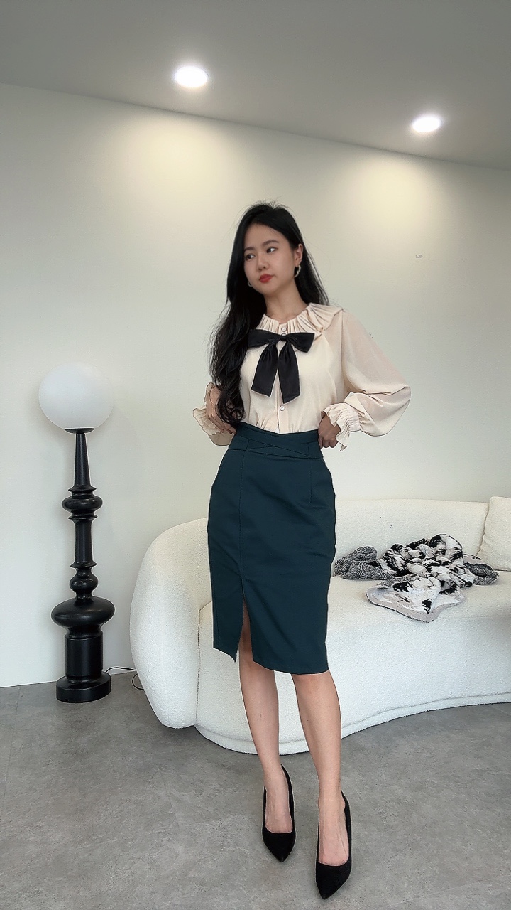 腰线绷带设计Pencil Skirt 