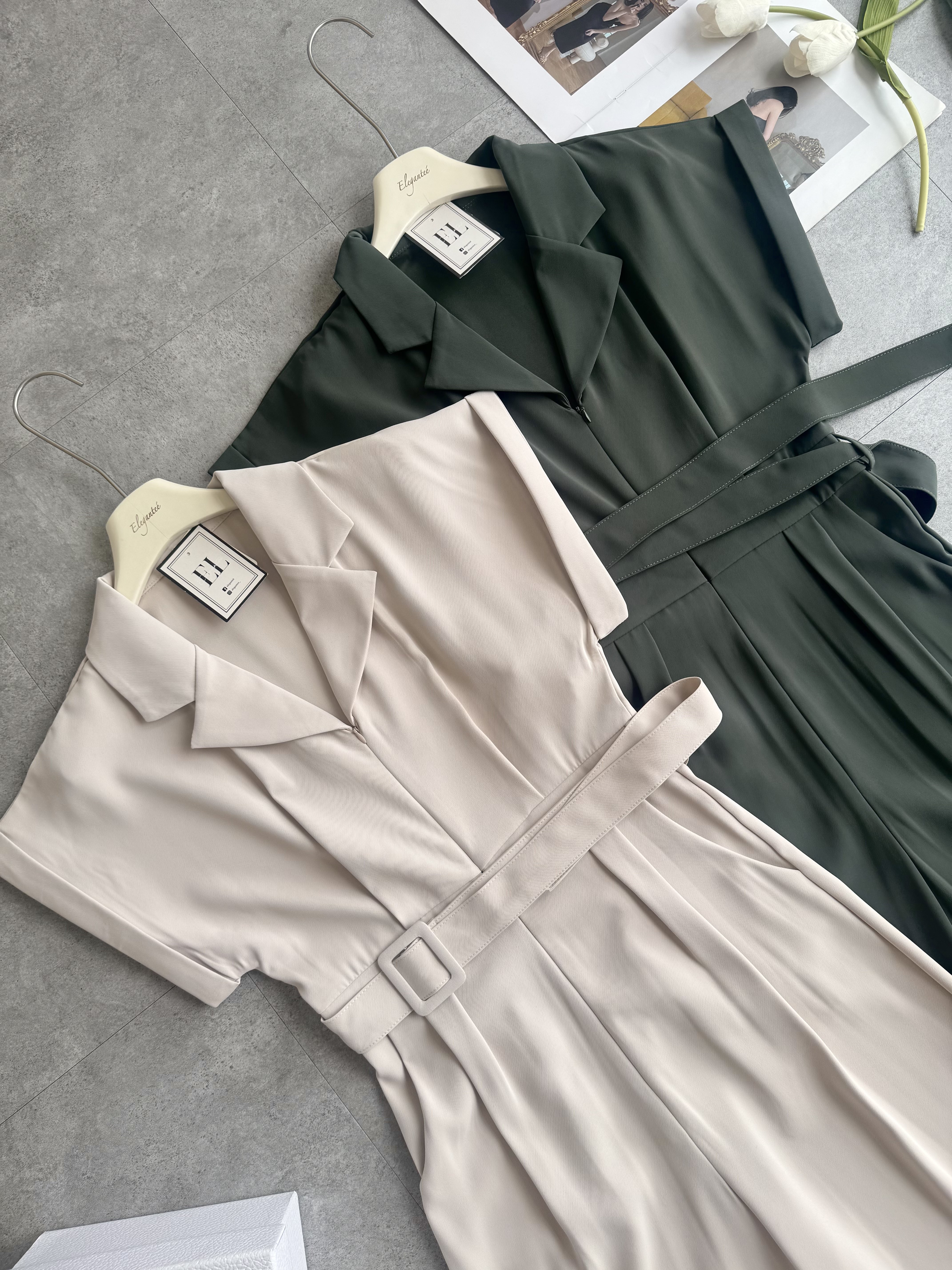 工装卷袖长裤连体装