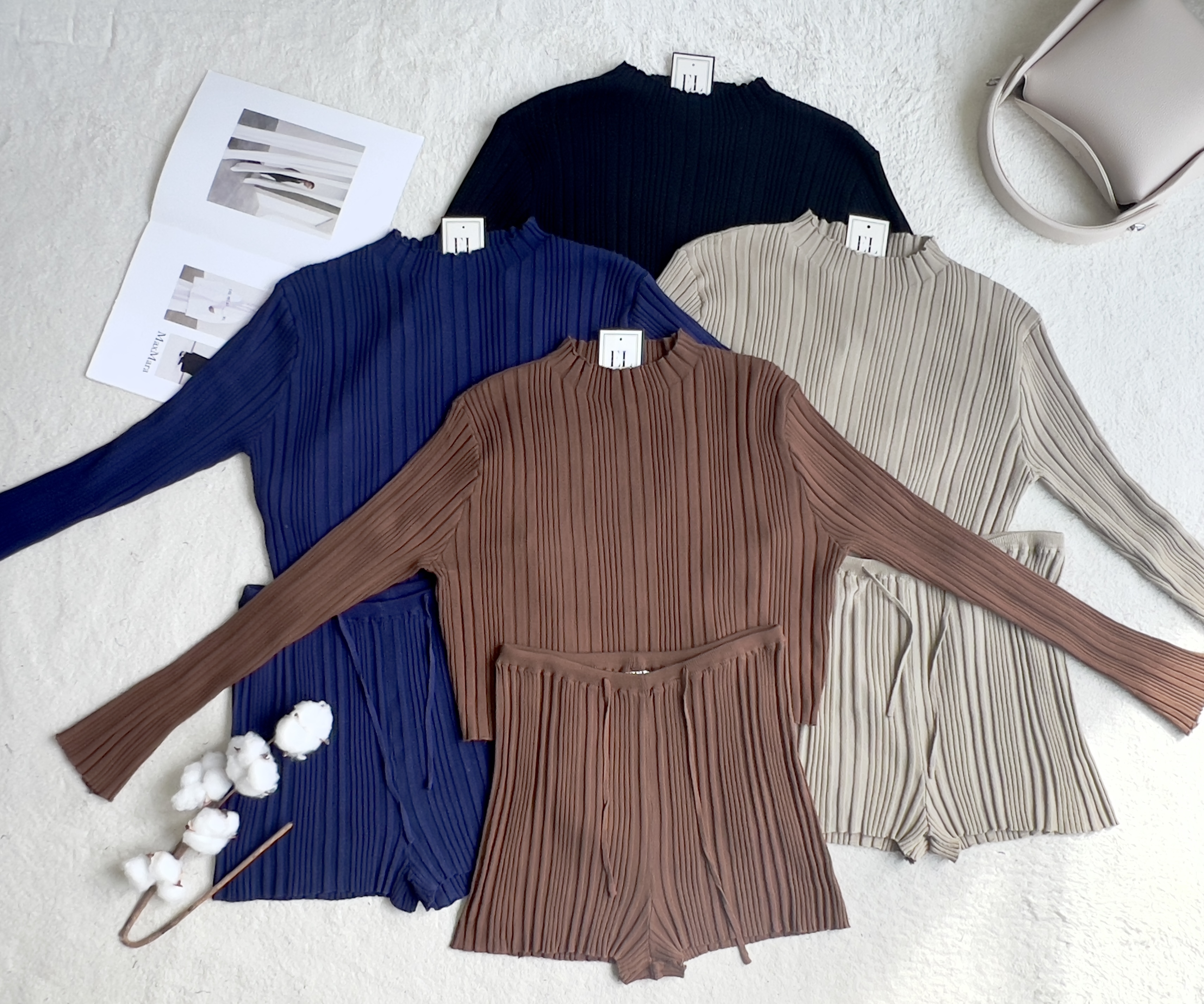 休闲针织长袖套装