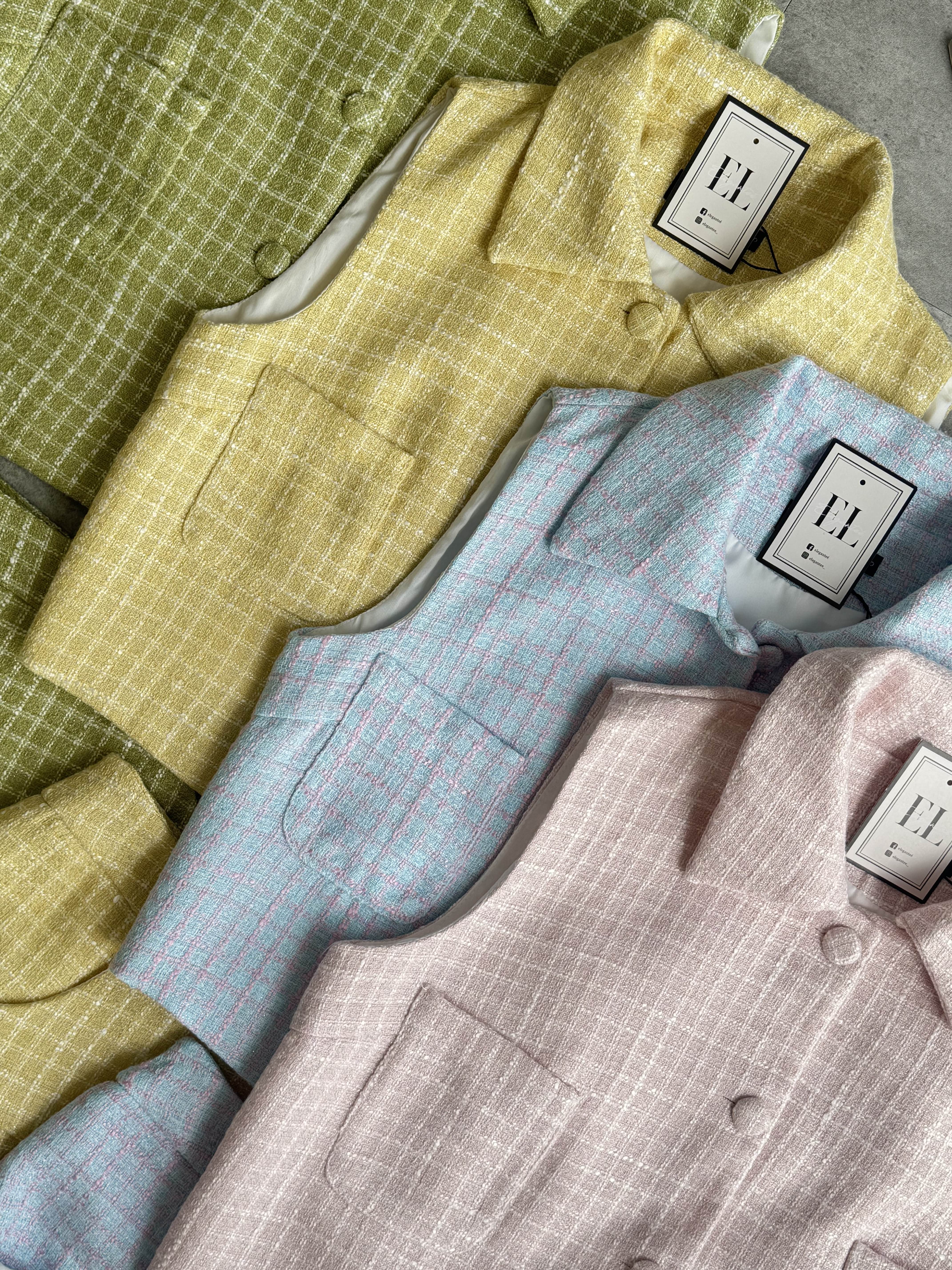 多巴胺小香风短裙套装