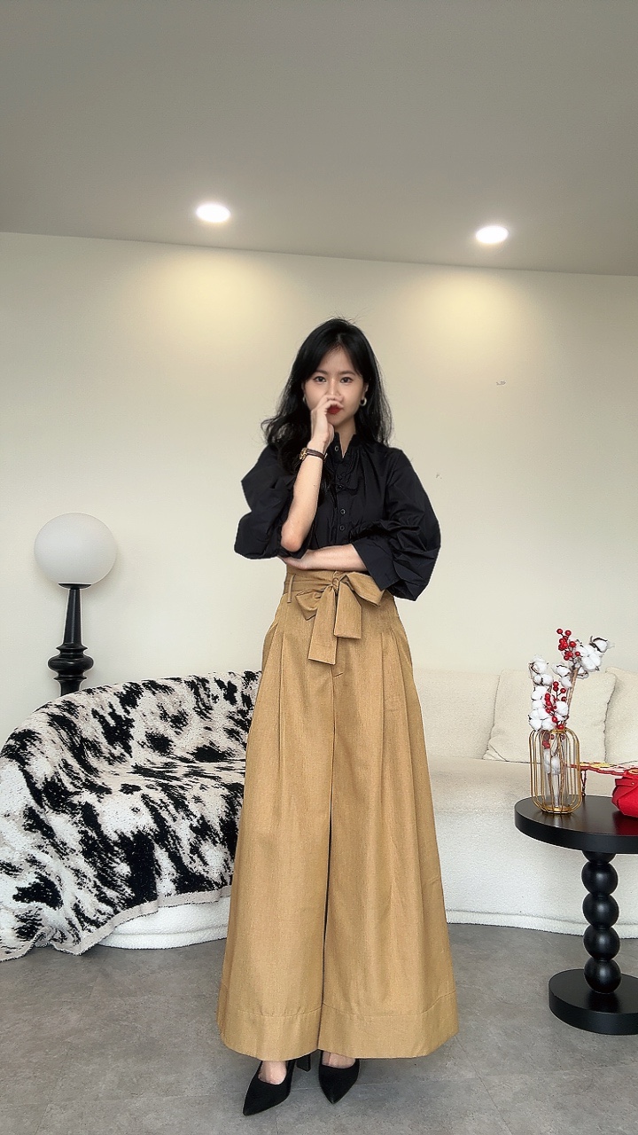 《高质》高密纹理高腰阔腿裤（很舒服）