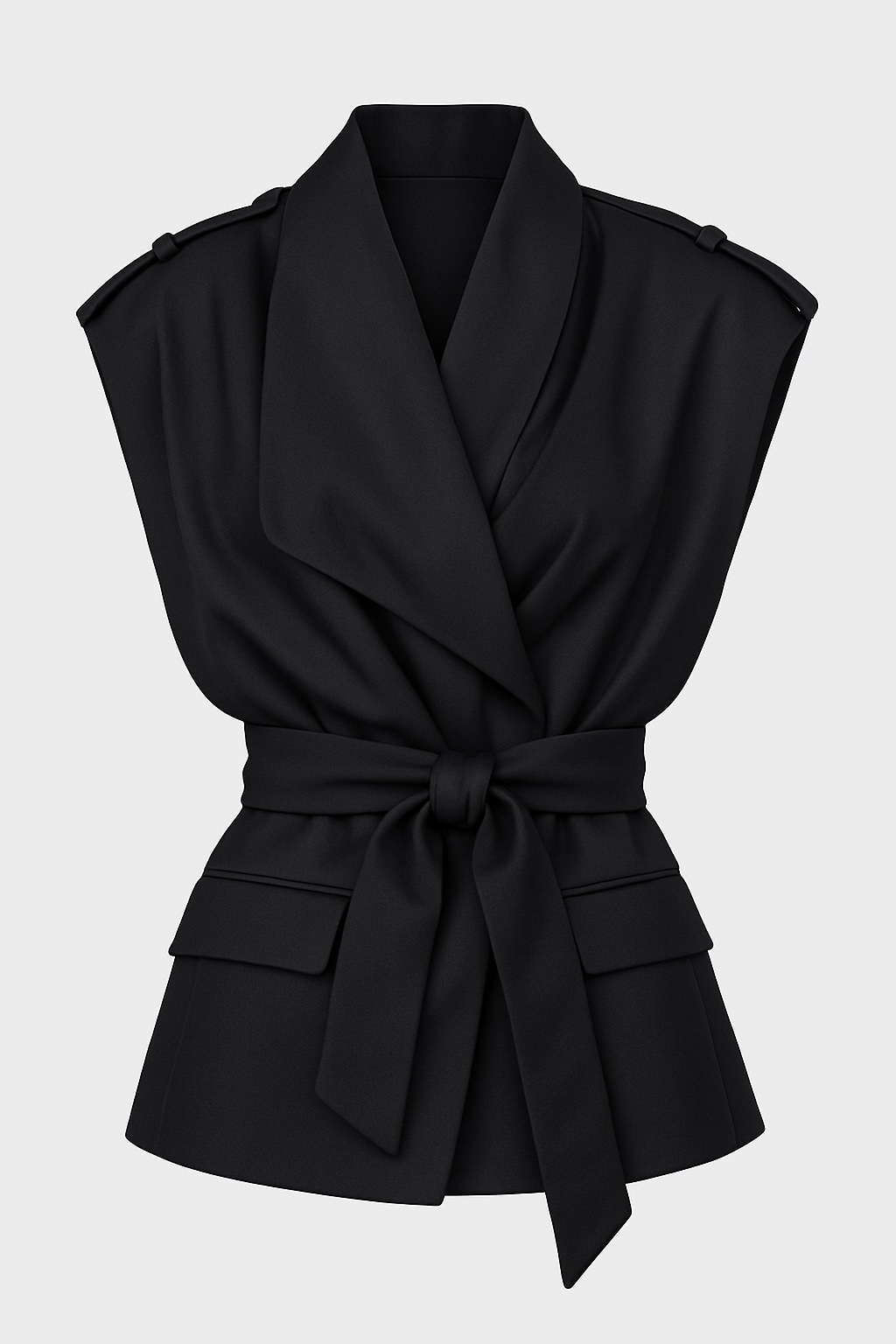 通勤肩带大翻领马甲