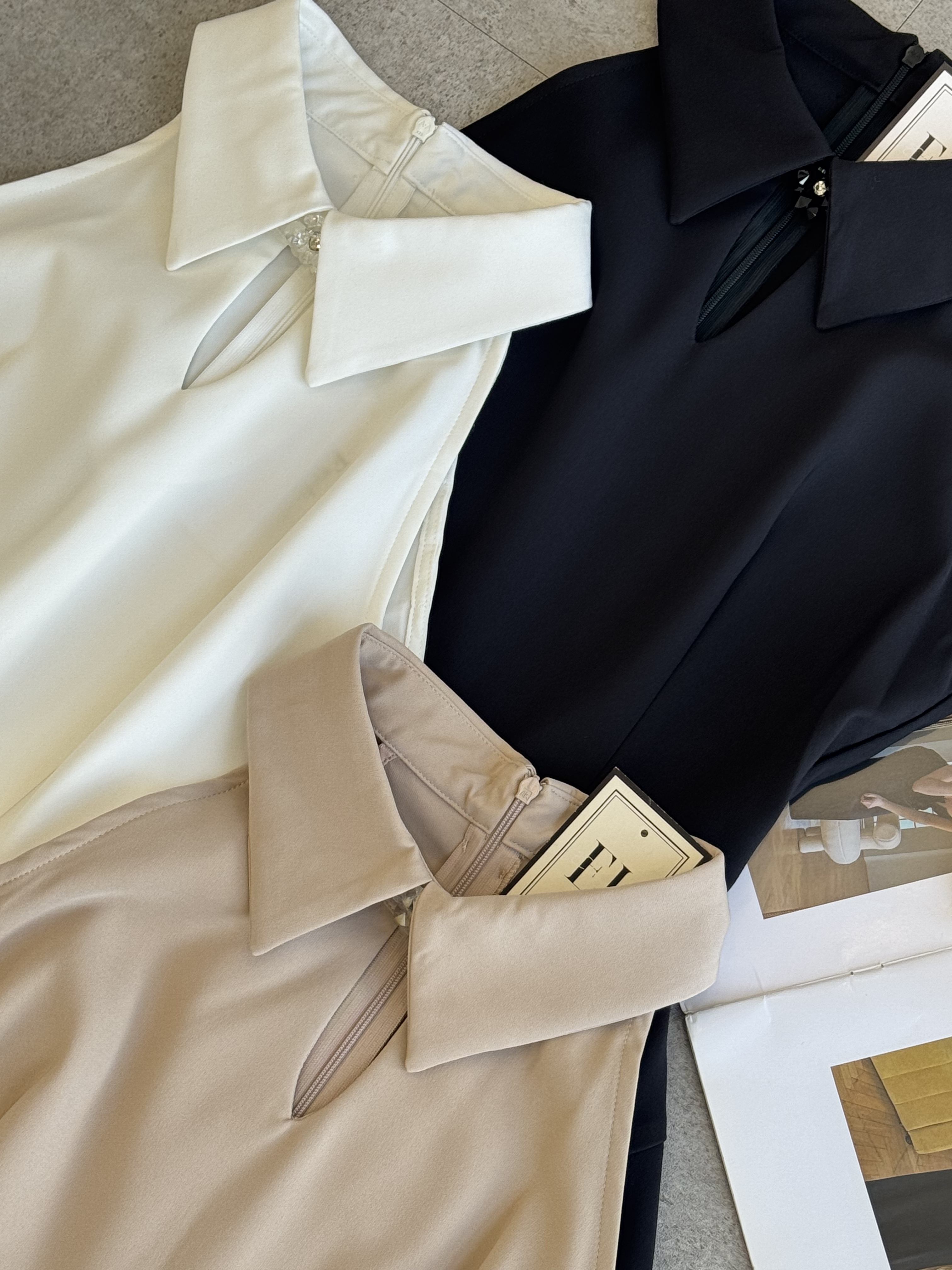 水晶领气质削肩DinnerDress