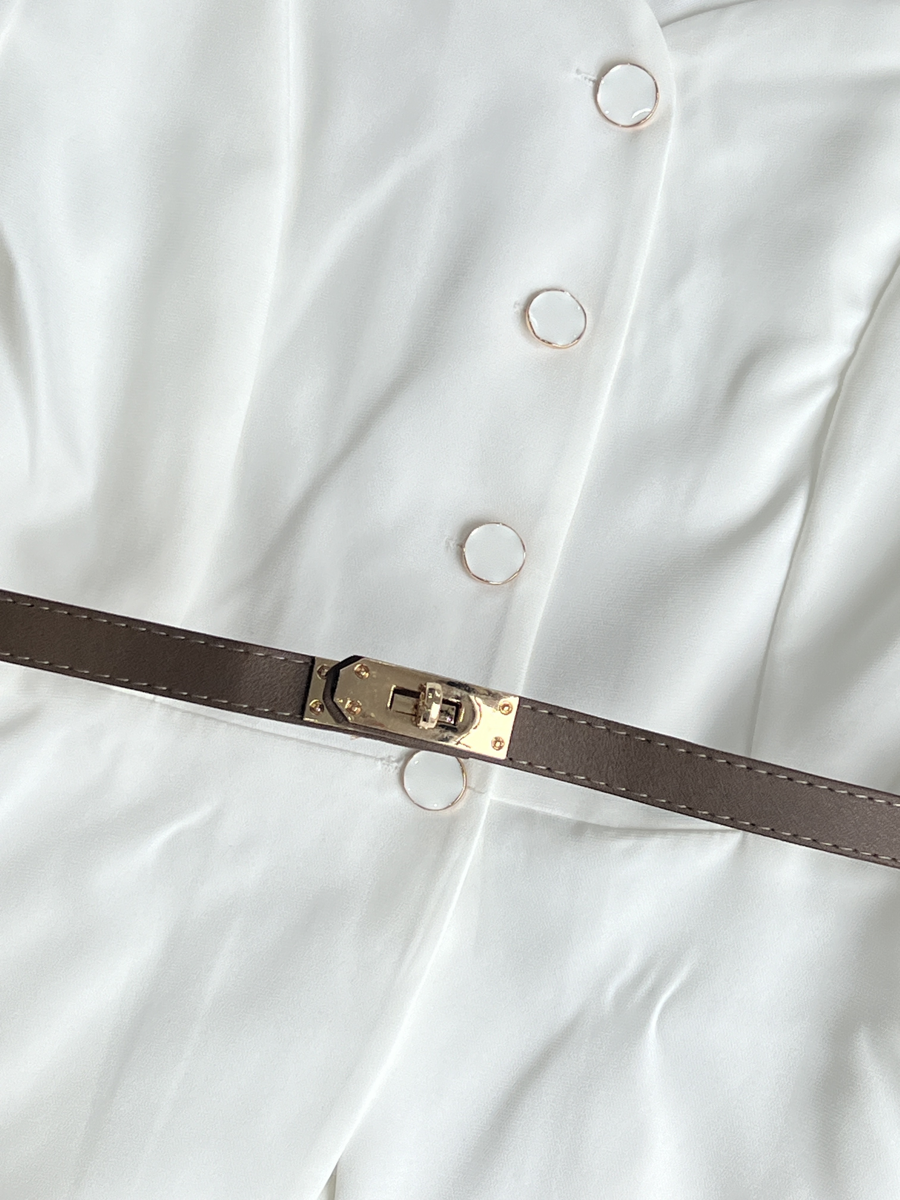 复古三角领长袖短裤套装-副送腰带