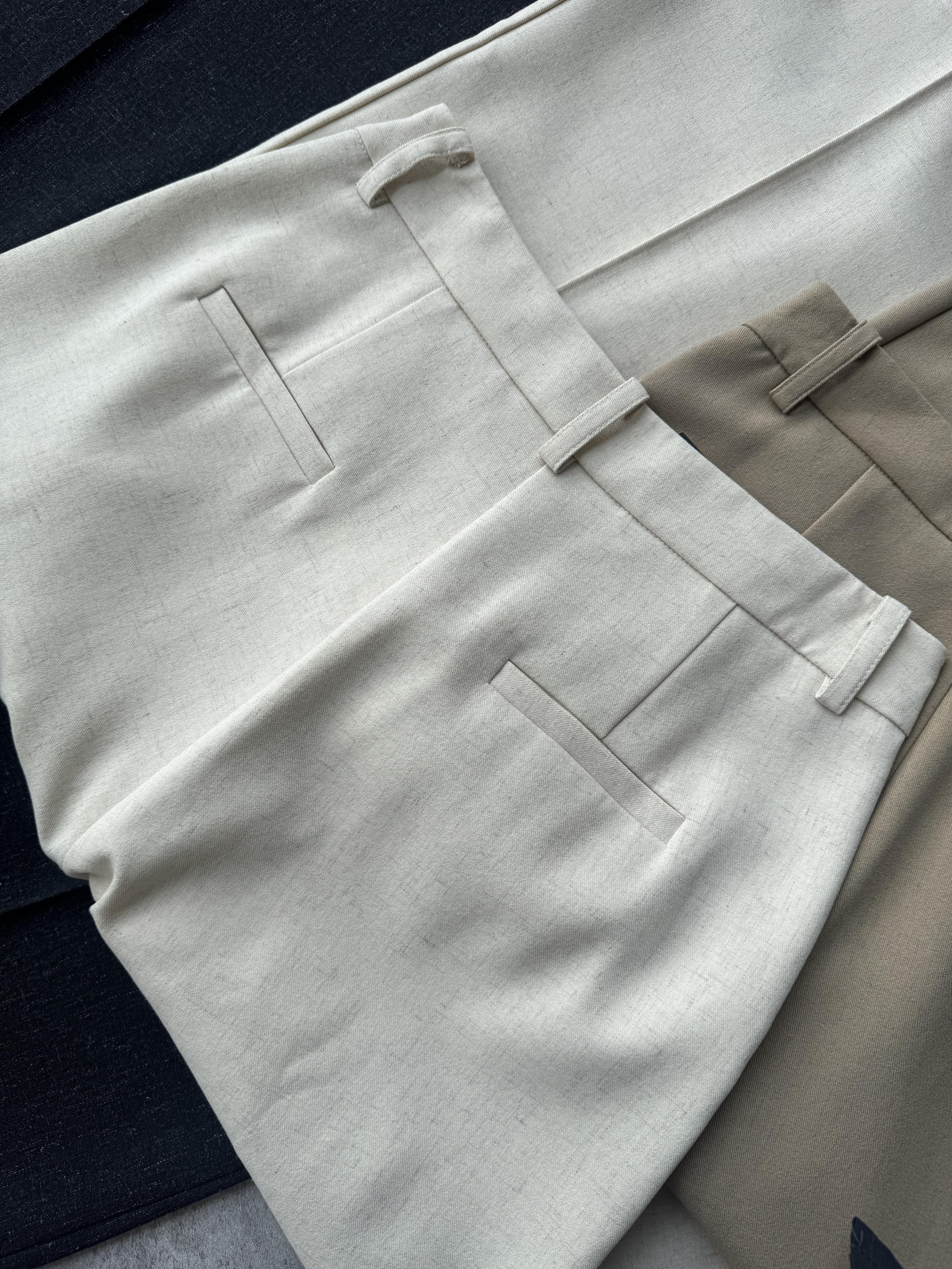 <EL高级系列> 高级麻厚版直线阔腿裤