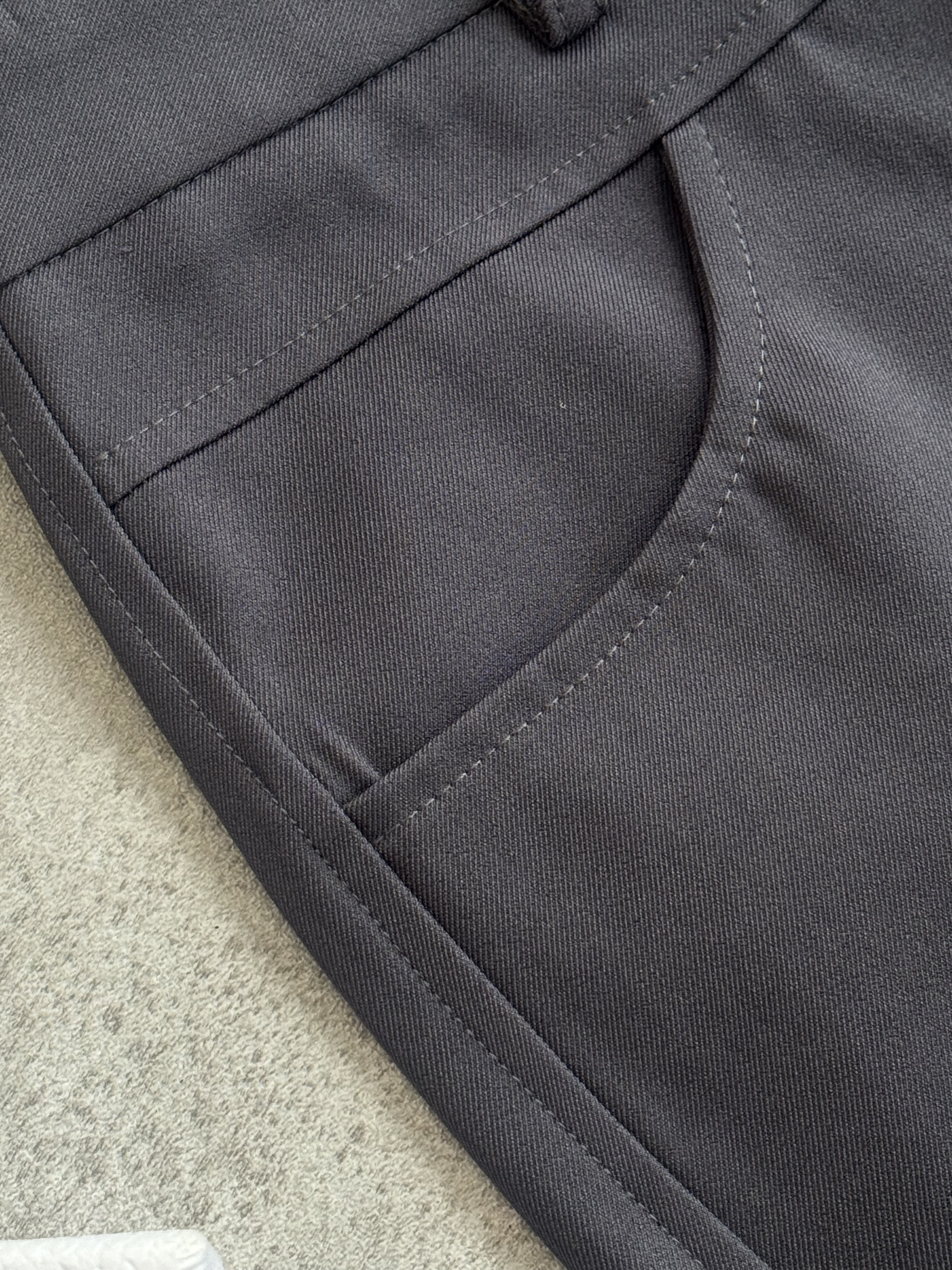 双层腰线直筒阔腿裤