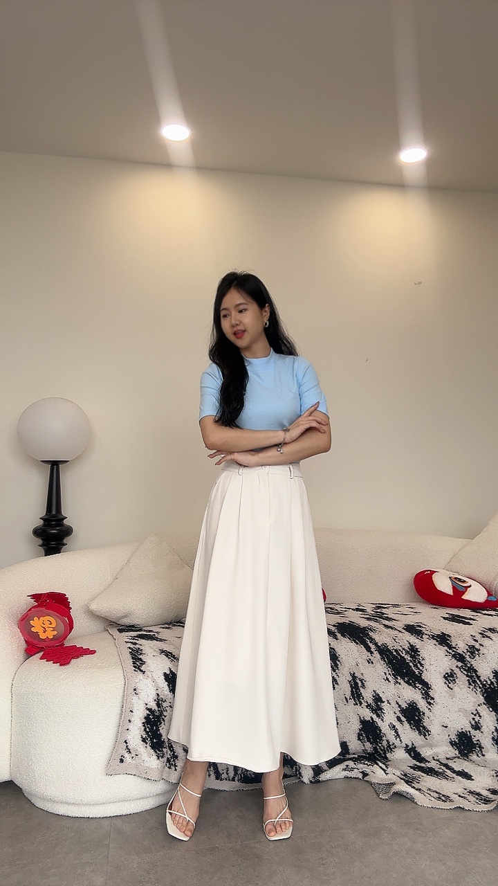 简约百搭扇子裙Midi Skirt
