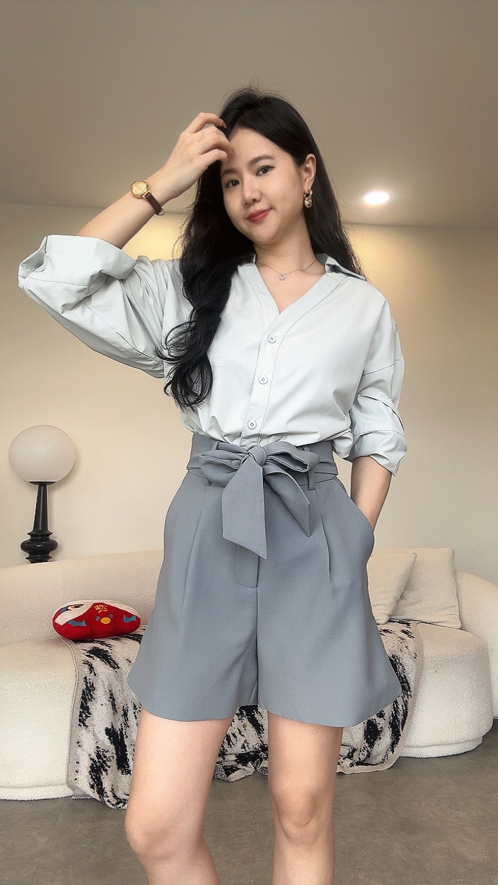 《高品》 蝴蝶绑带4分裤