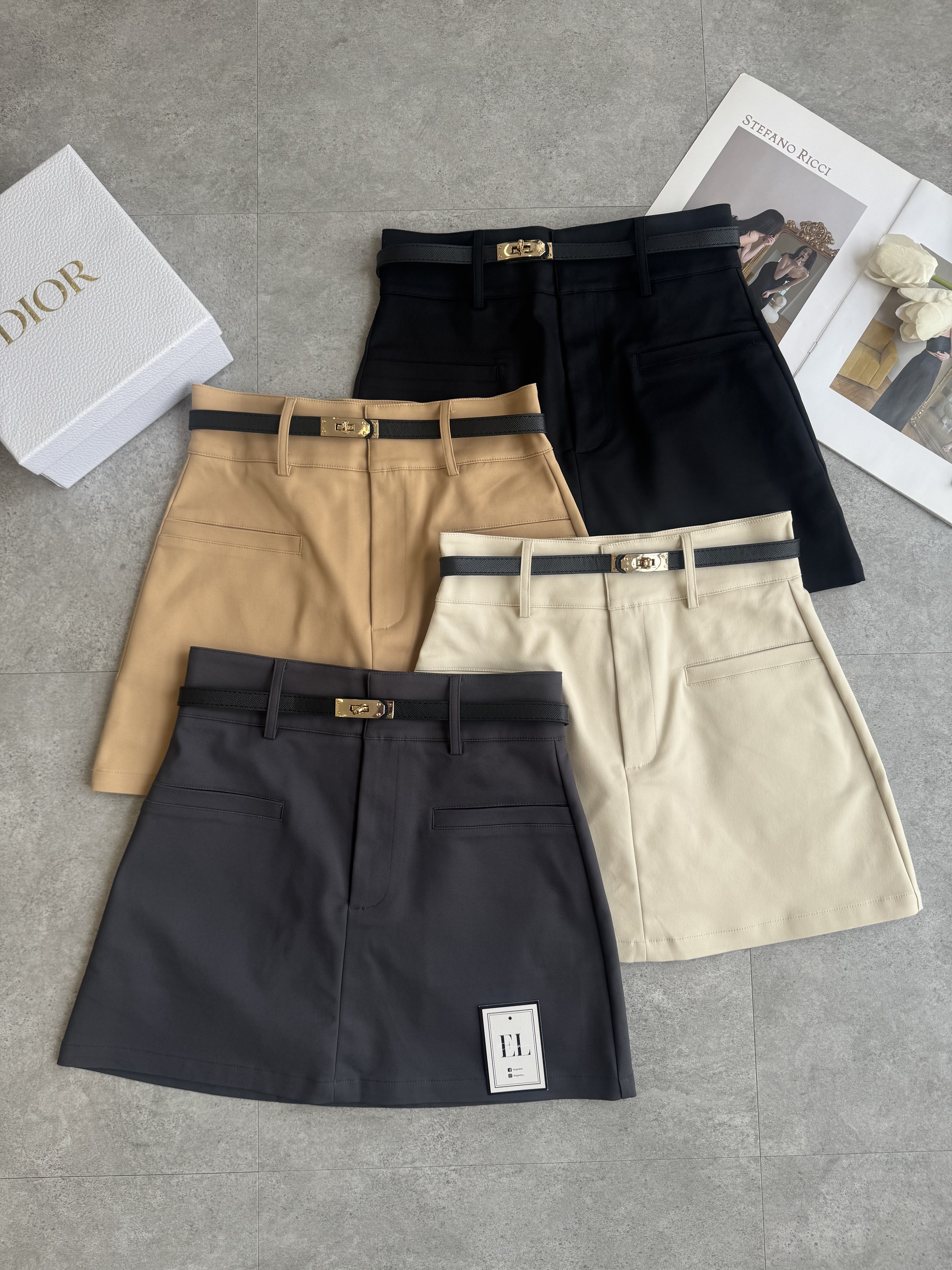 爱马Belt高腰短裙