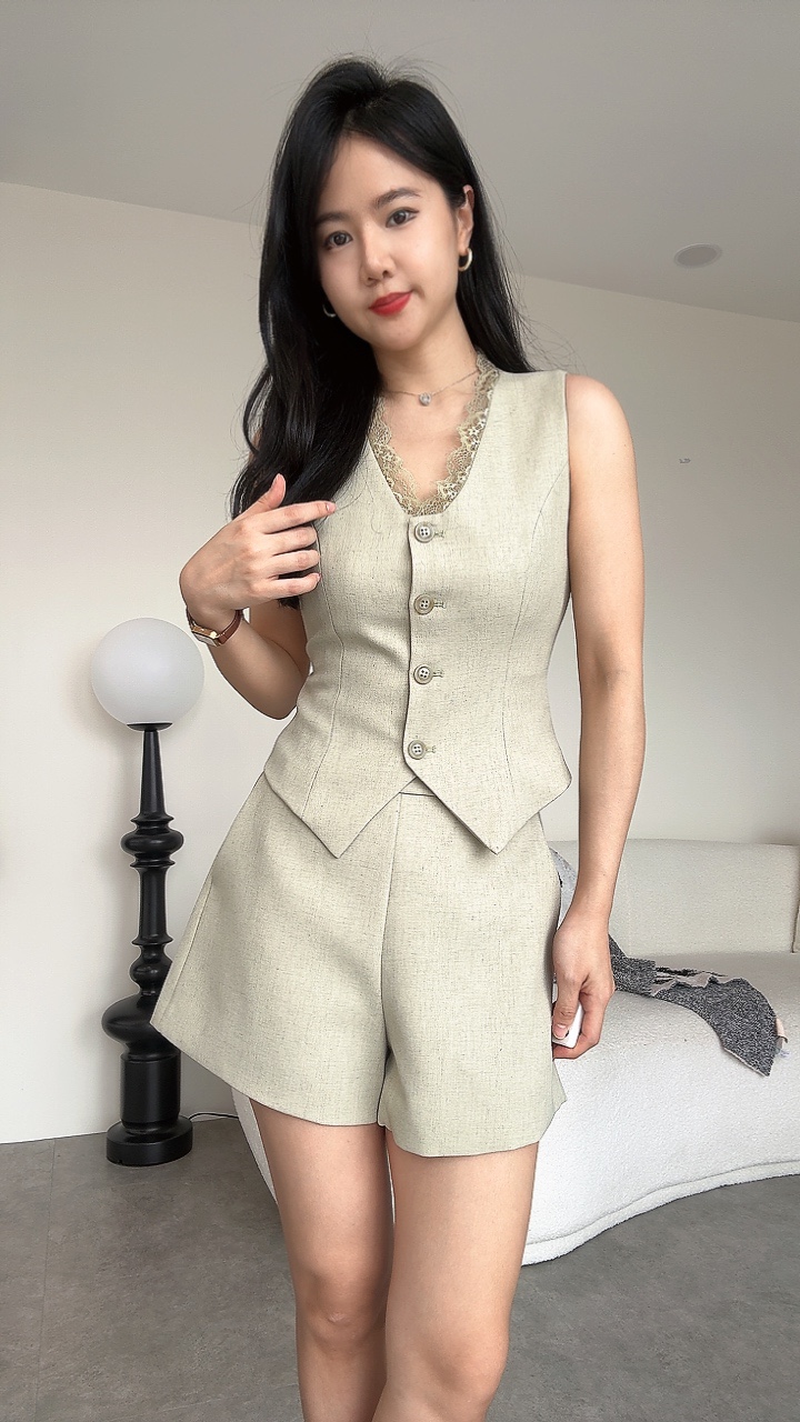 《高级系列》 西装纹路4折线设计短裤