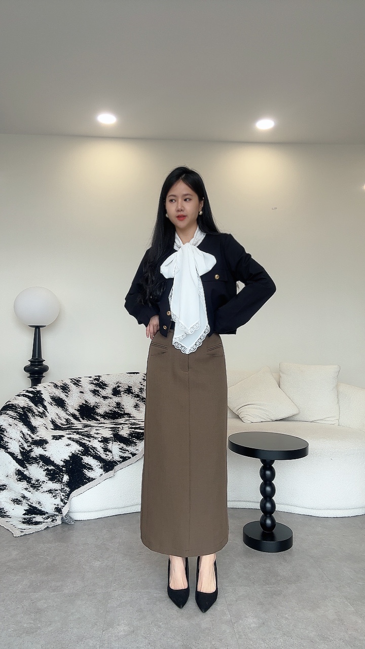 NEW有口袋厚西装高质感长裙❤️