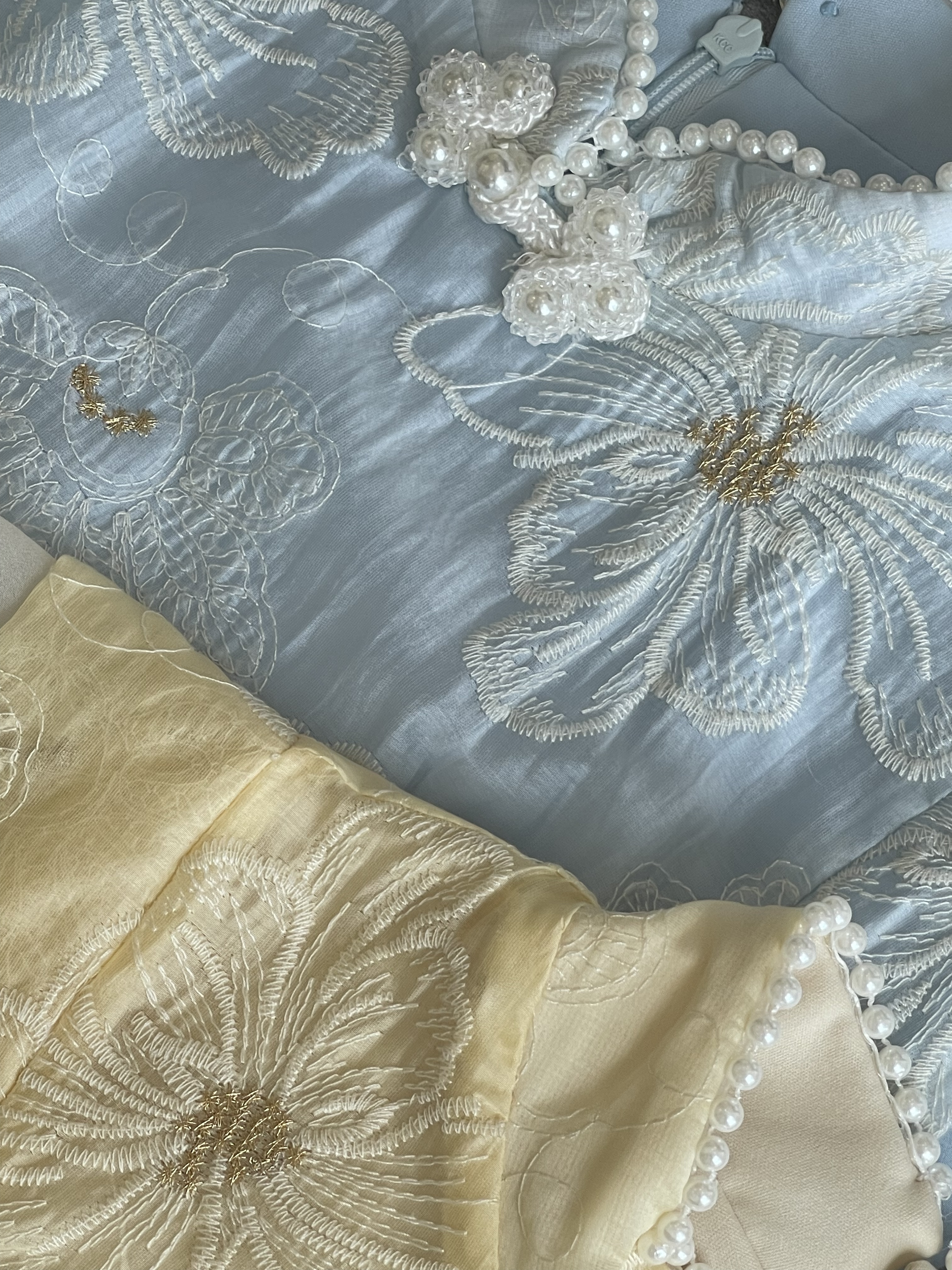 《新年》金丝大花复古珍珠旗袍