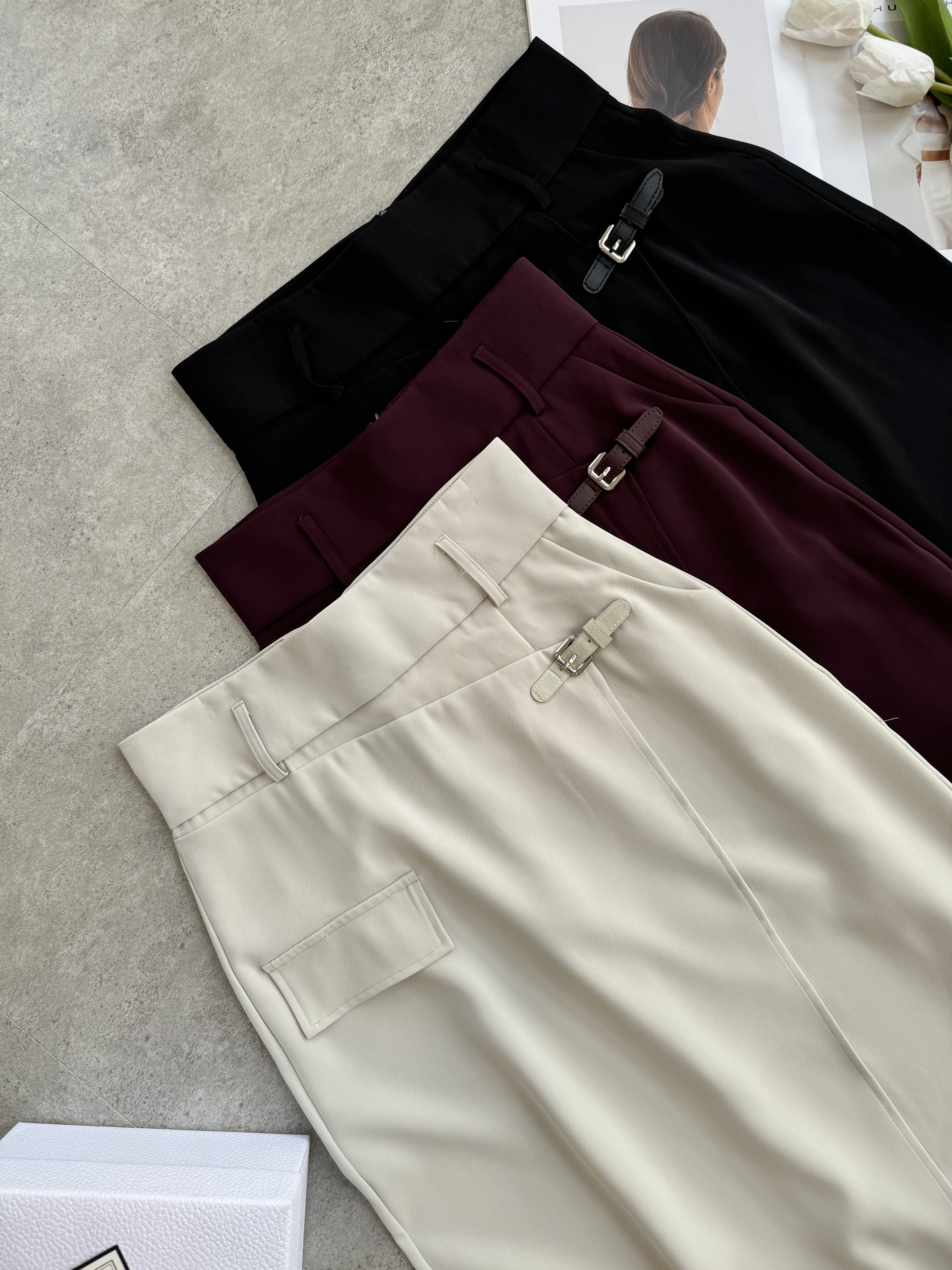 个性化设计滑面长裙