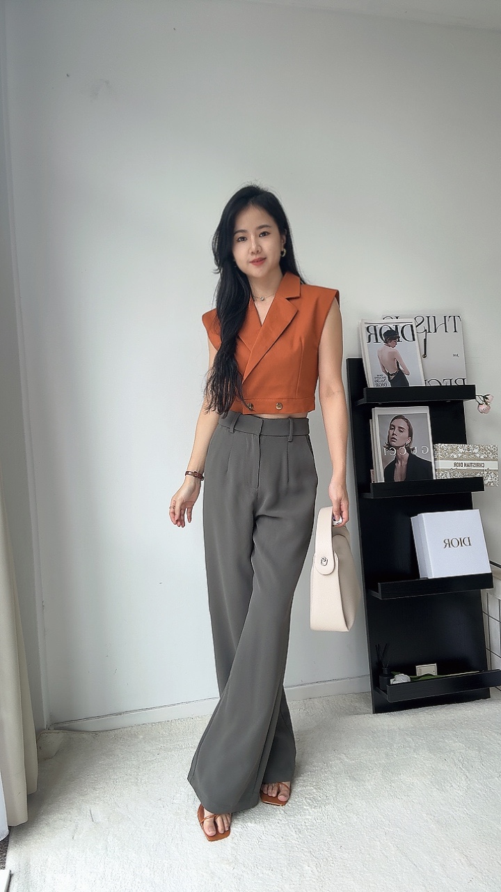 砂布质感垂直长裤