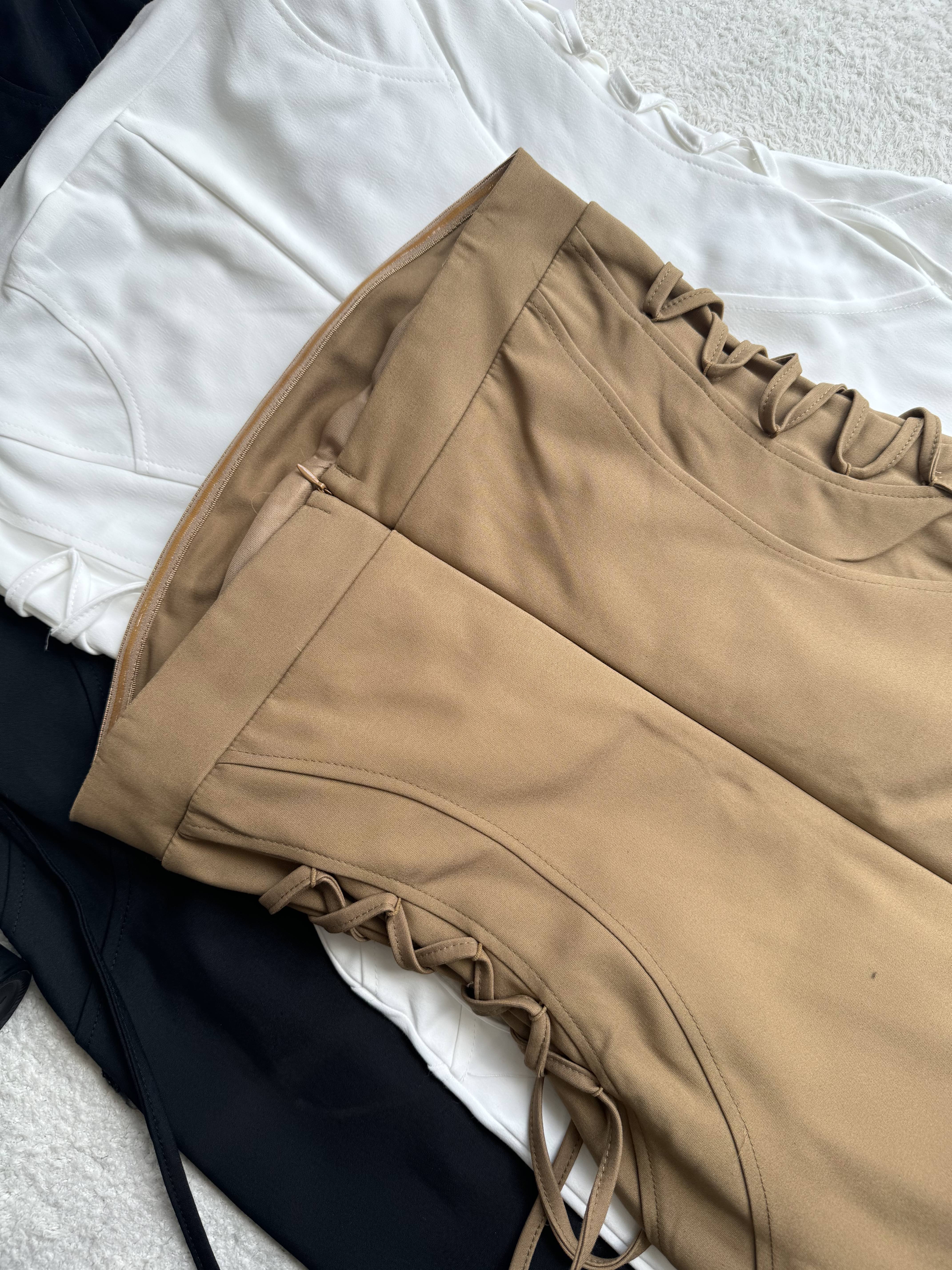 腰间辫带平口Dress