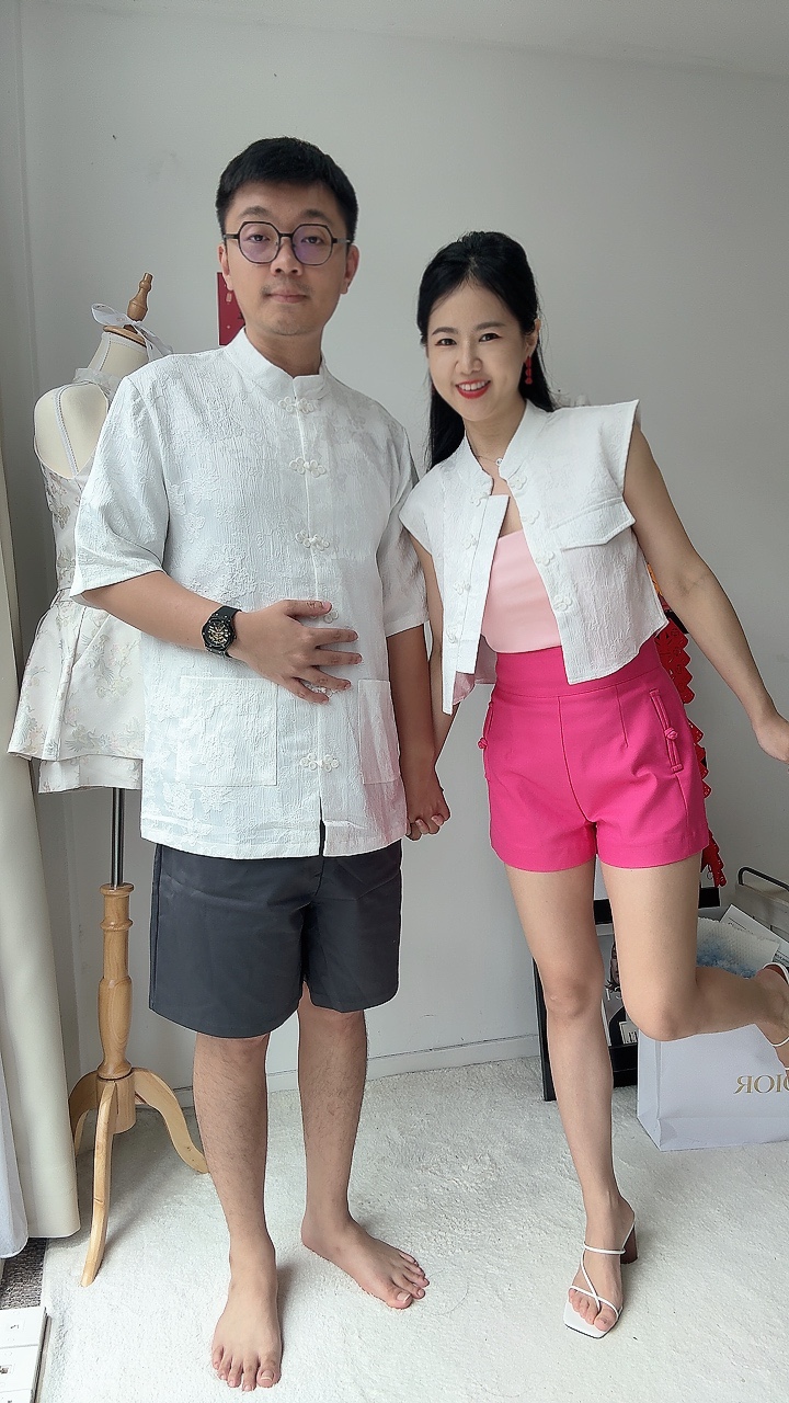 （情侣-男）暗花刺绣唐装