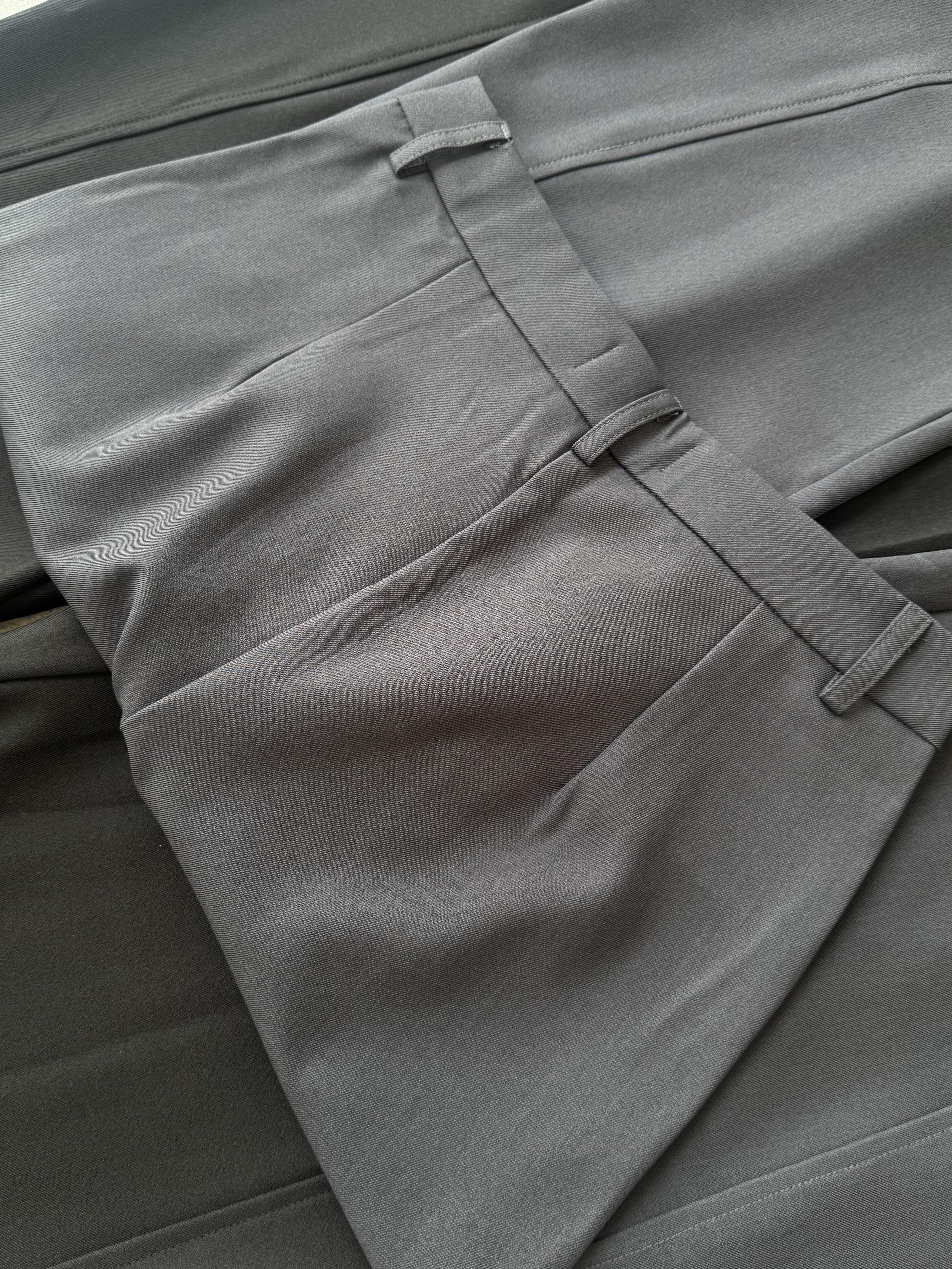 双层腰线直筒阔腿裤