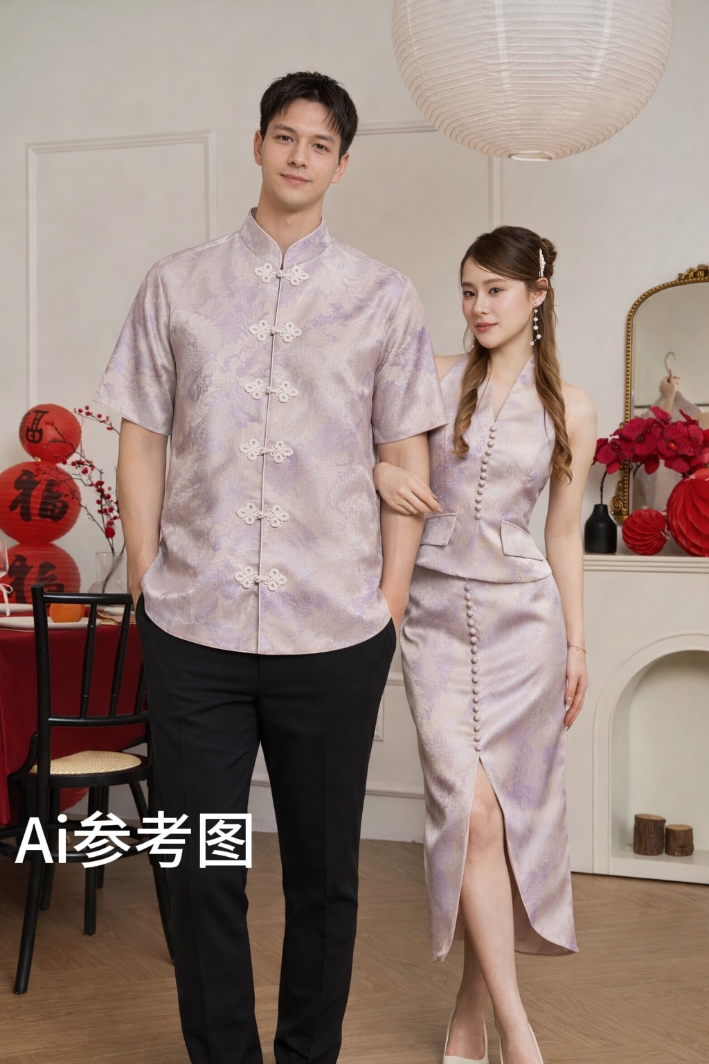 《情侣-男》 轻奢月影云纱唐装