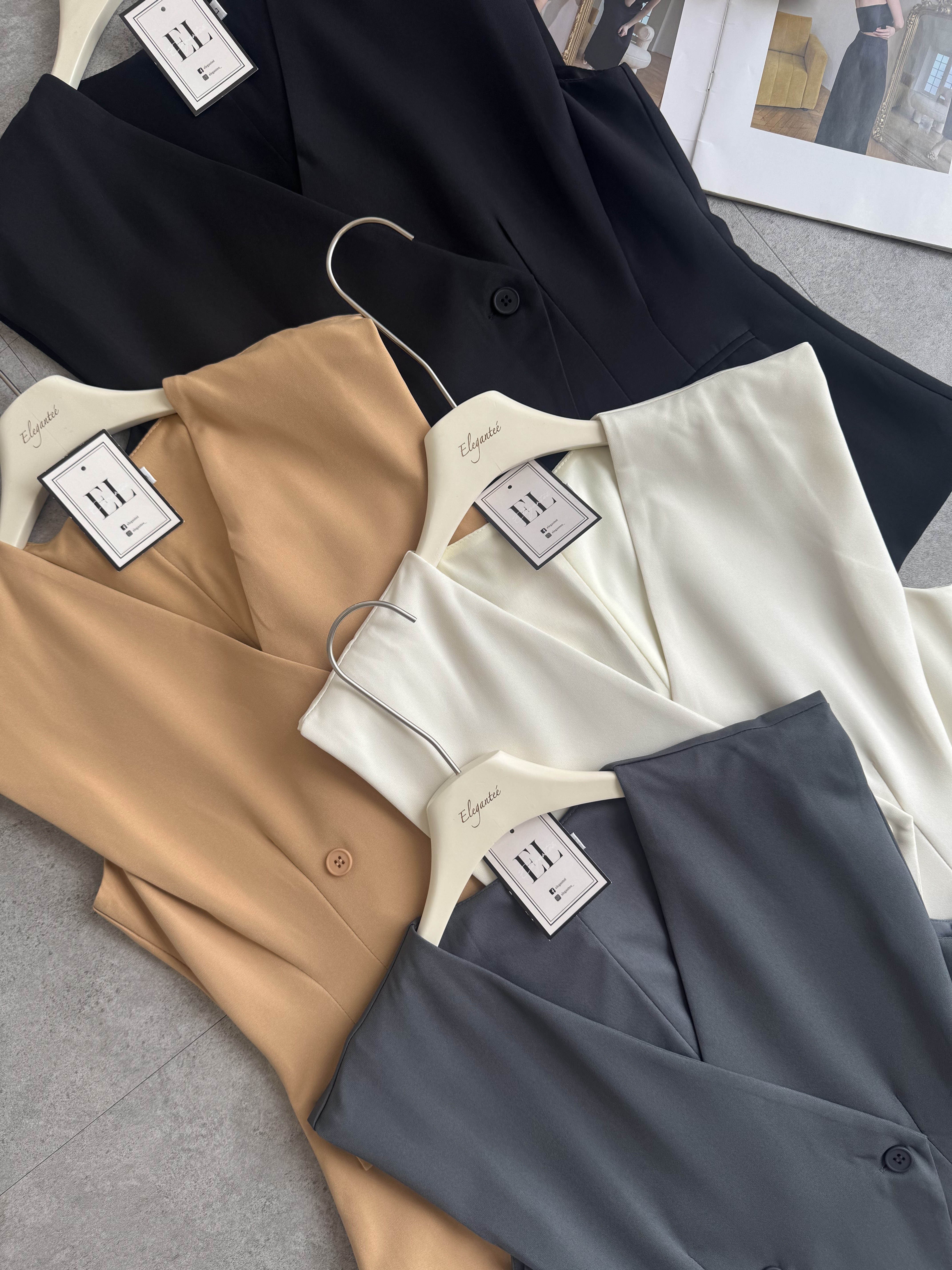 长版西装交叉2钮马甲