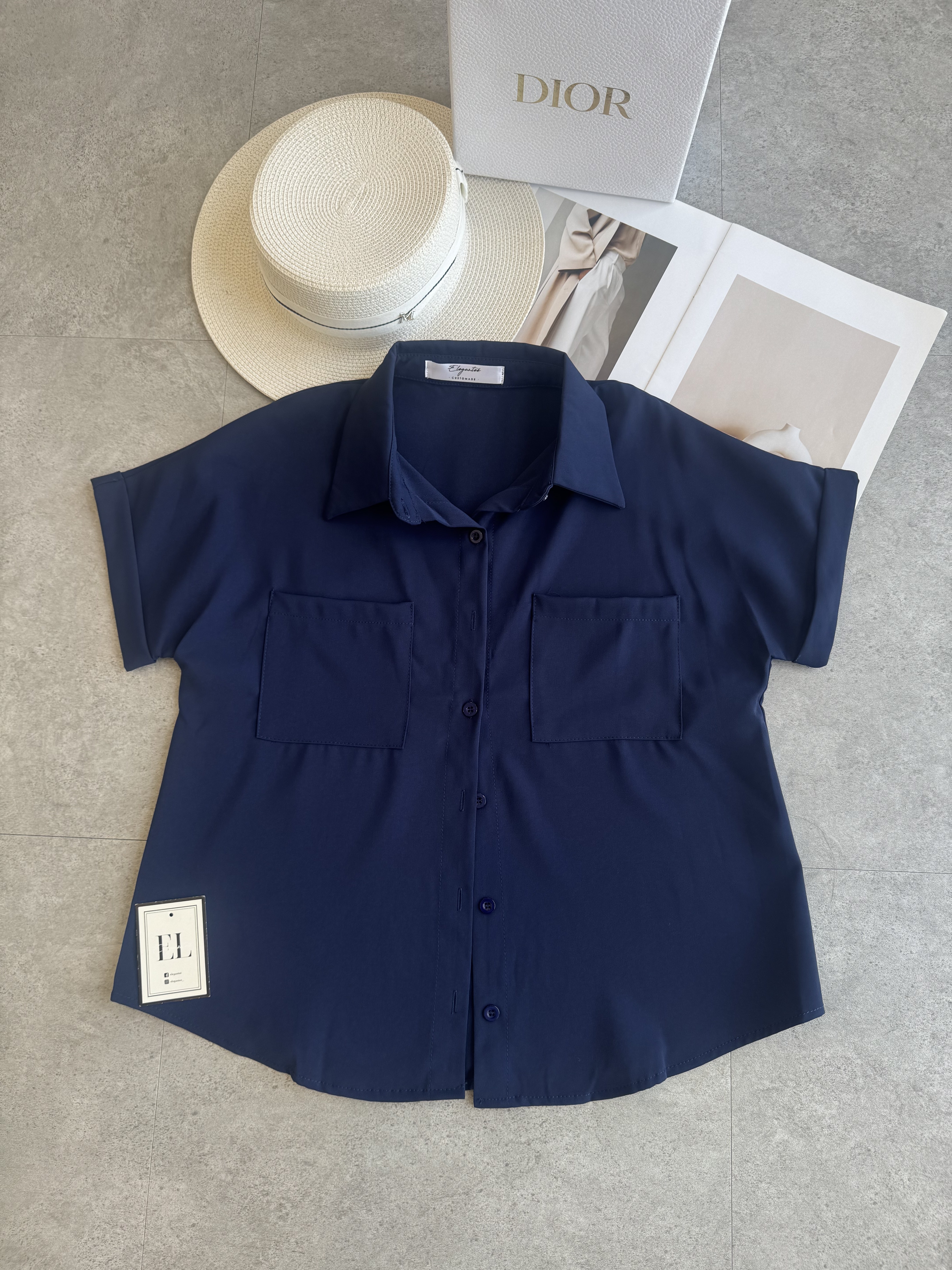 NEW滑面卷袖宽衬衫