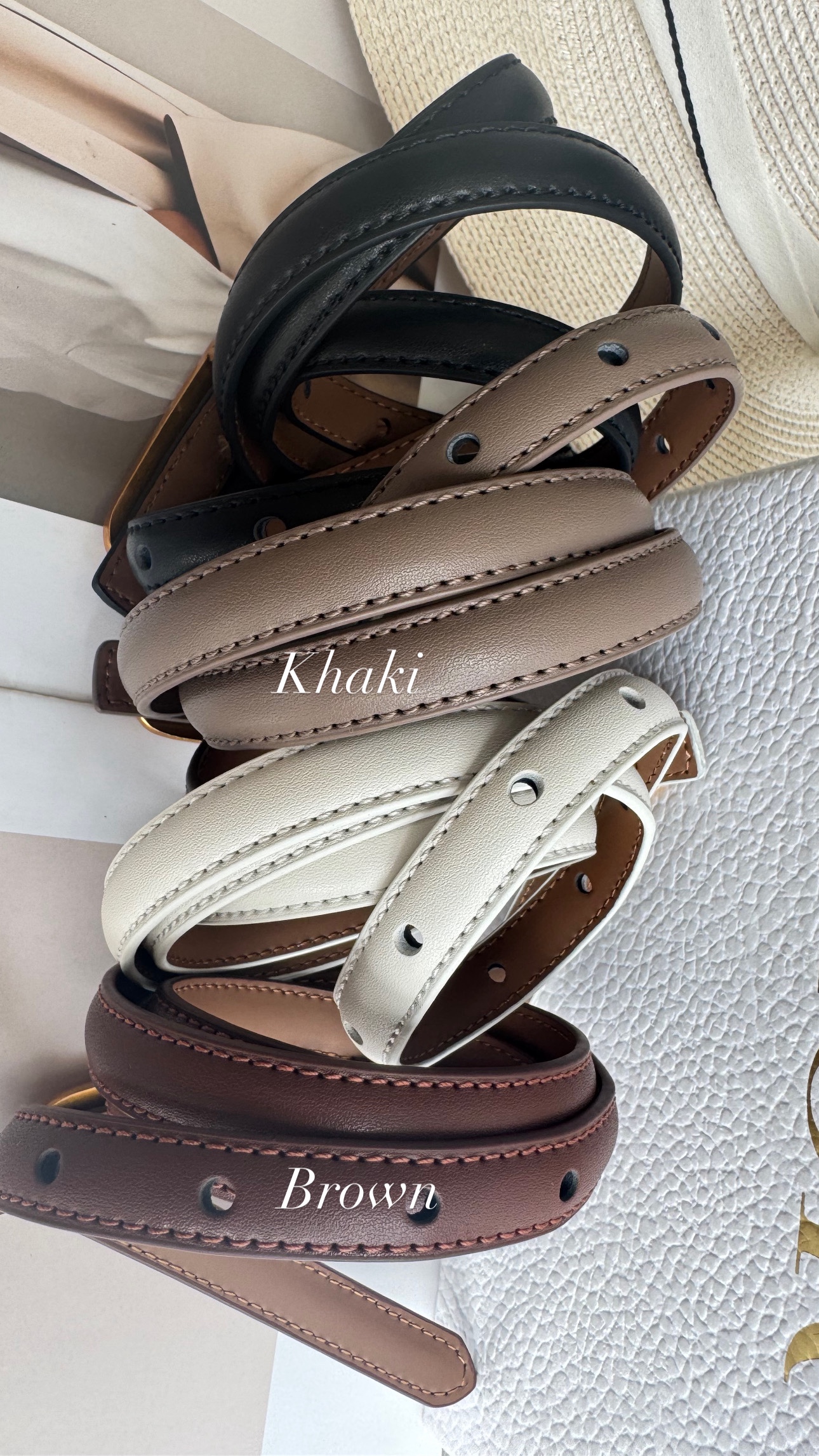 做旧椭圆金扣腰带