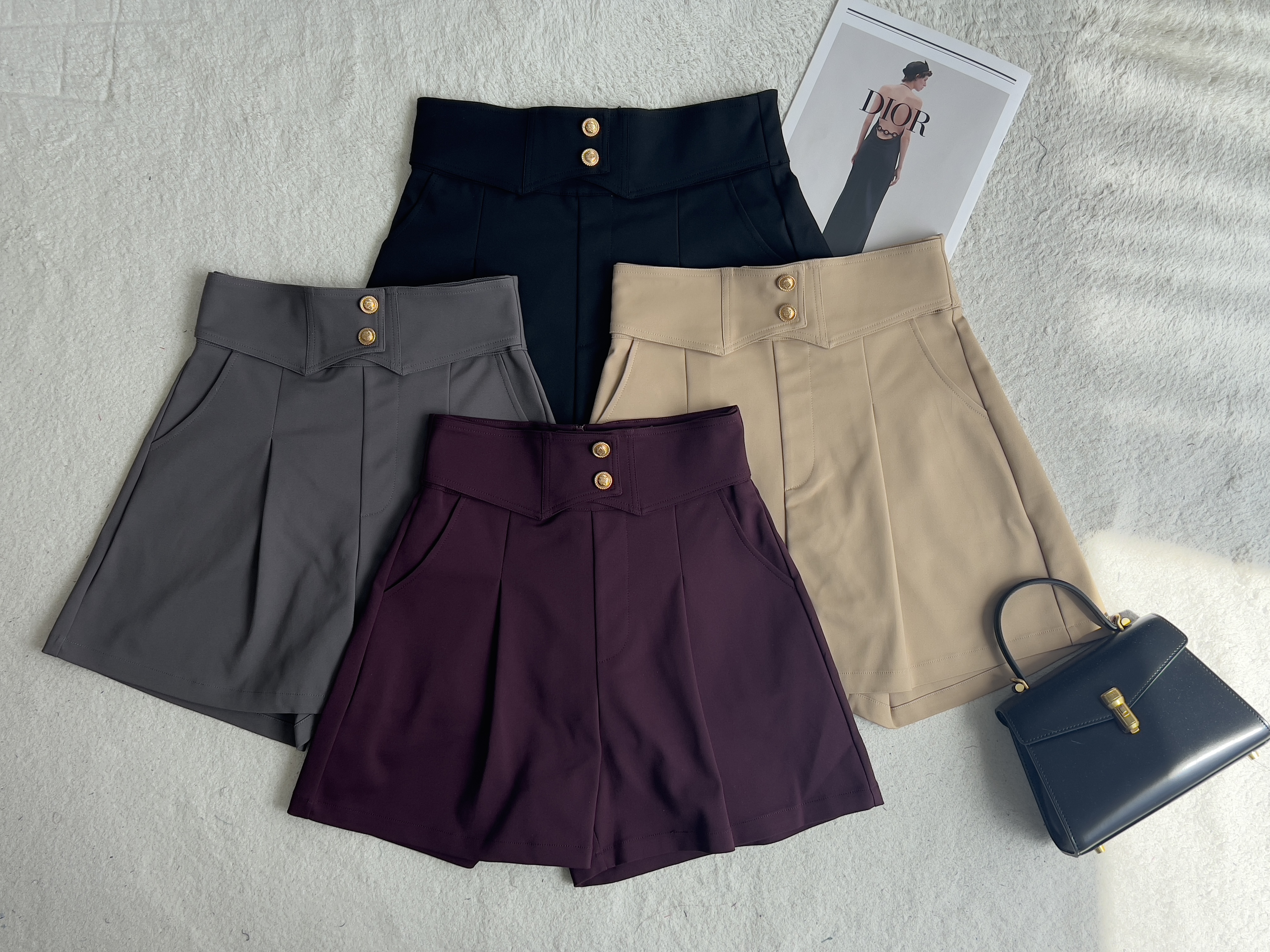 2金扣高腰4分裤