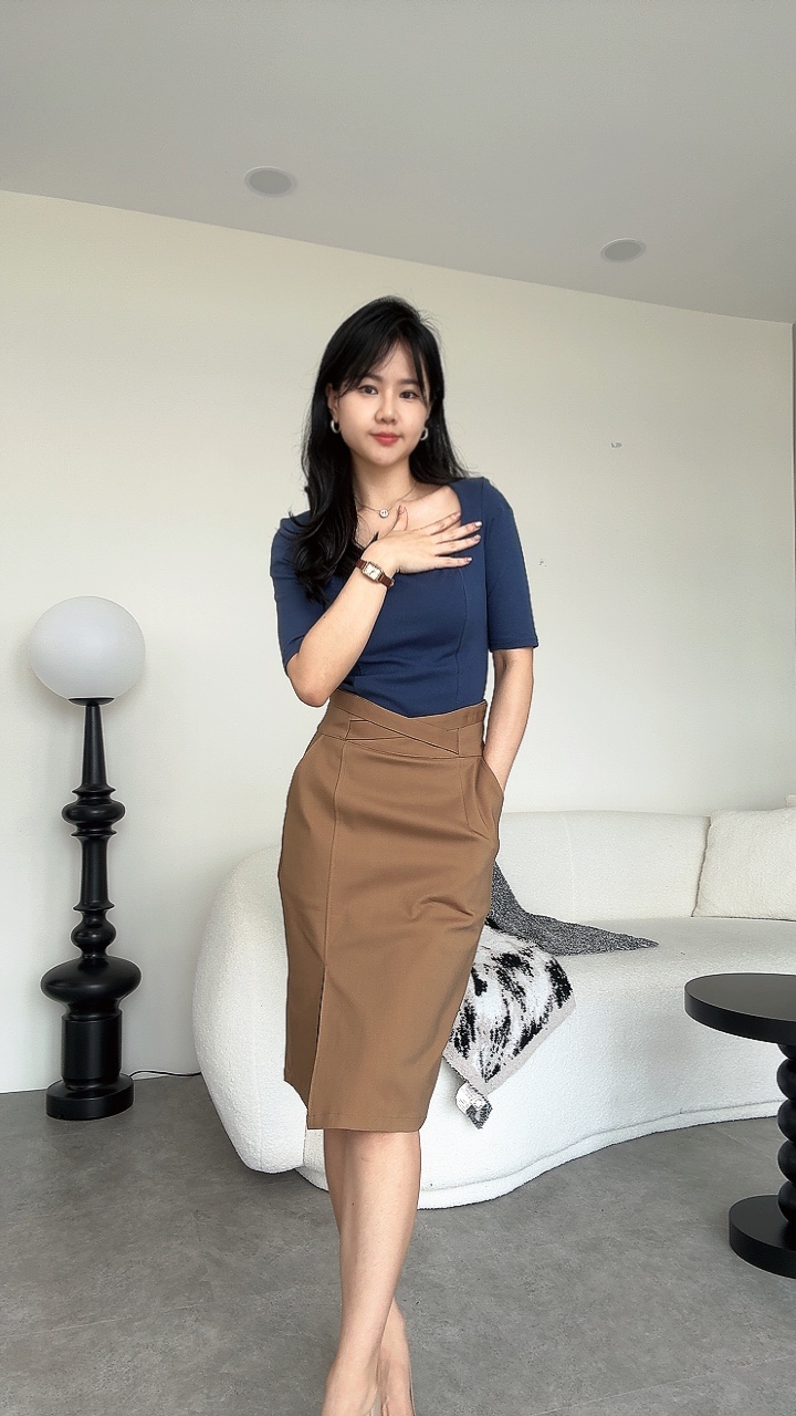 腰线绷带设计Pencil Skirt 