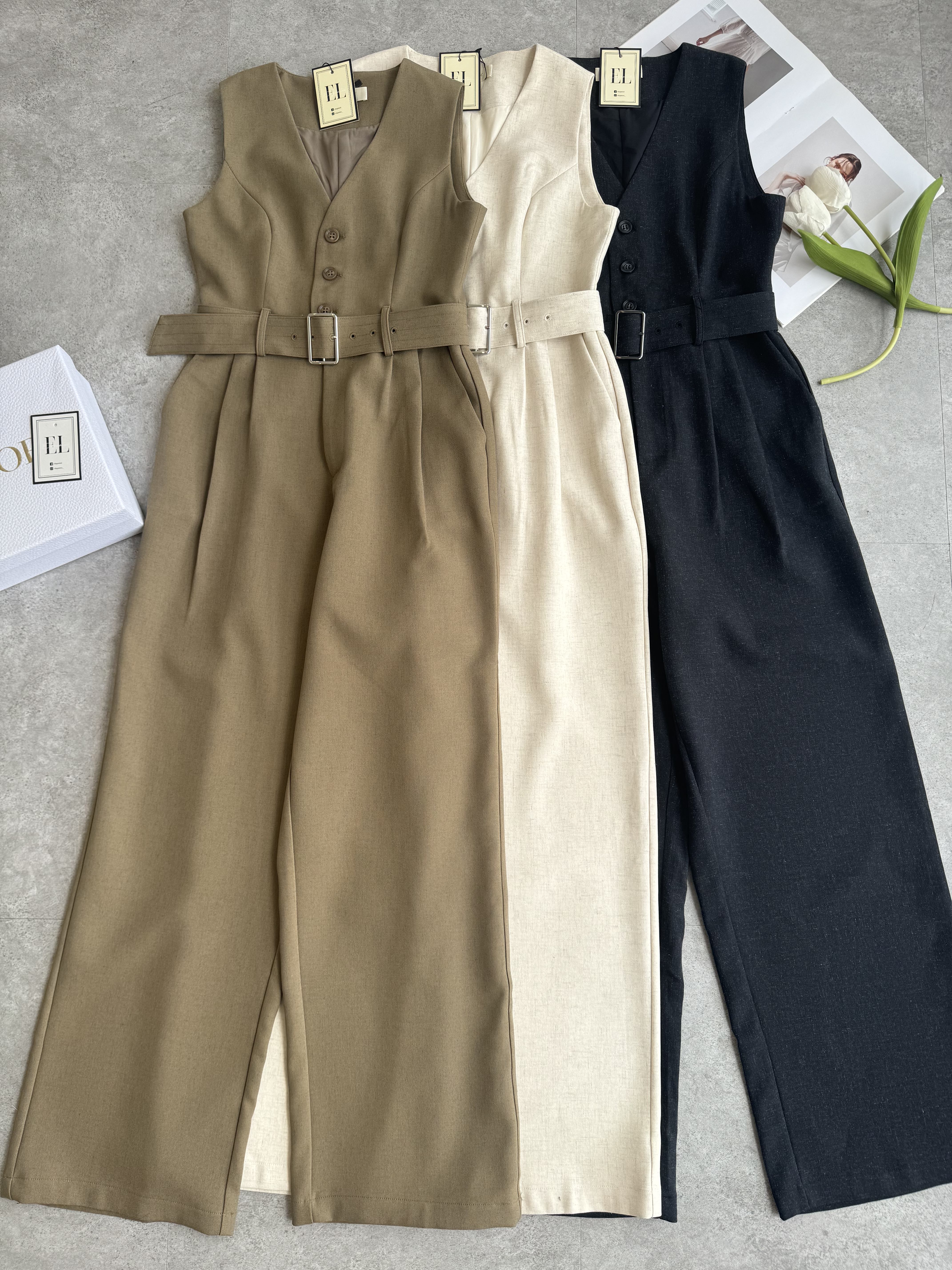 《EL高级系列》 西装纹路连体裤