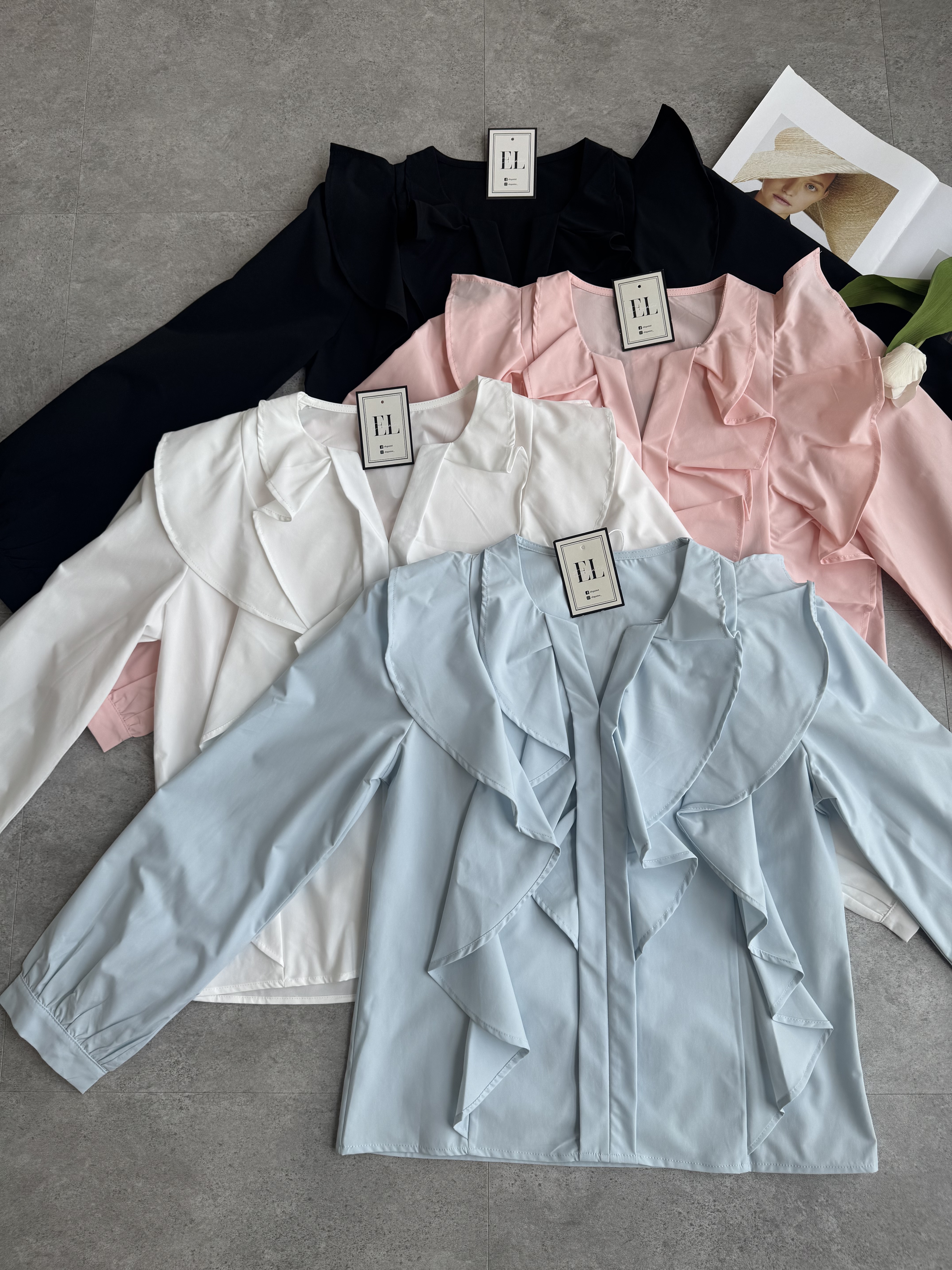 花瓣设计长袖衫