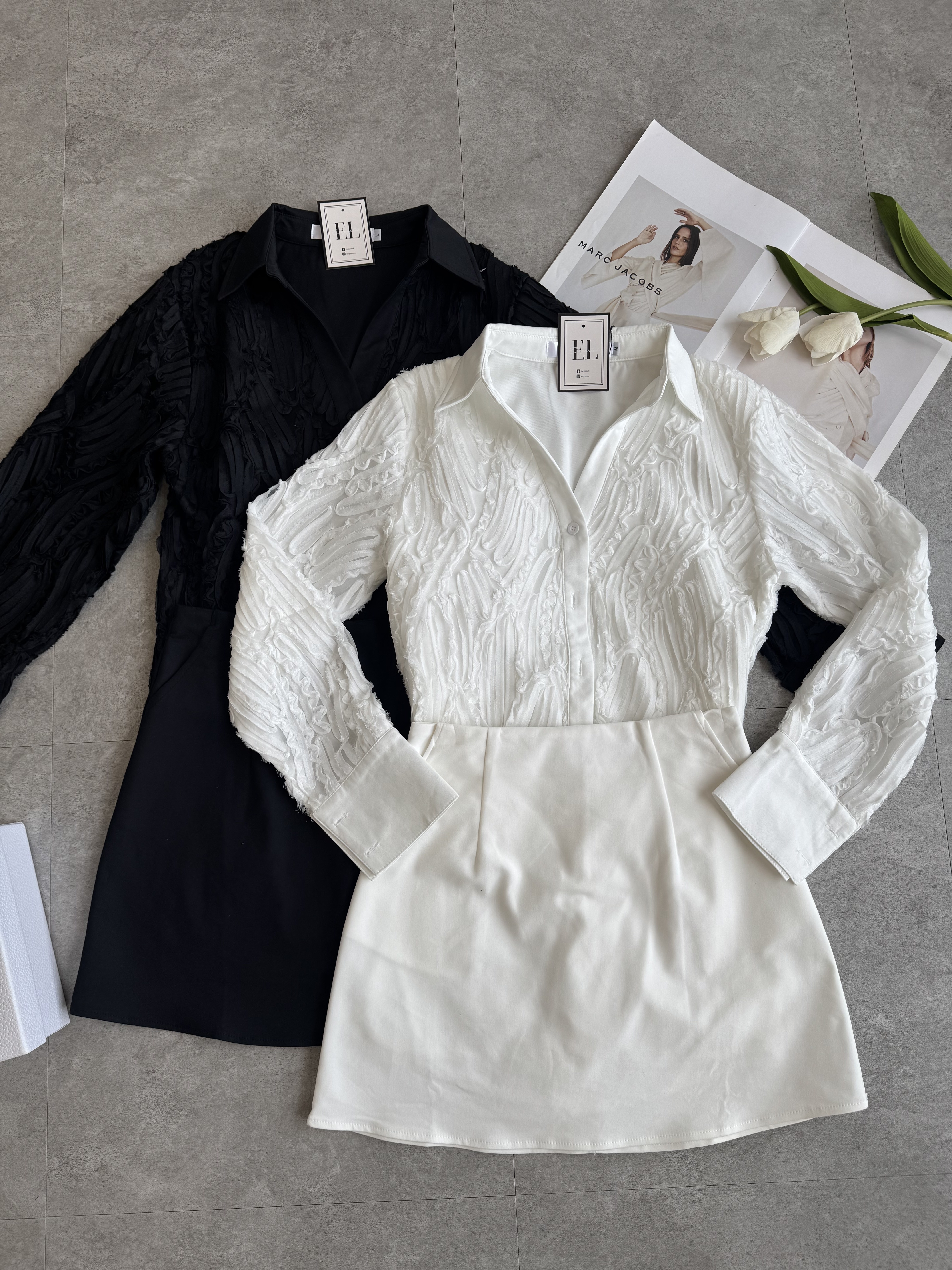 3D印花名媛短裙套装