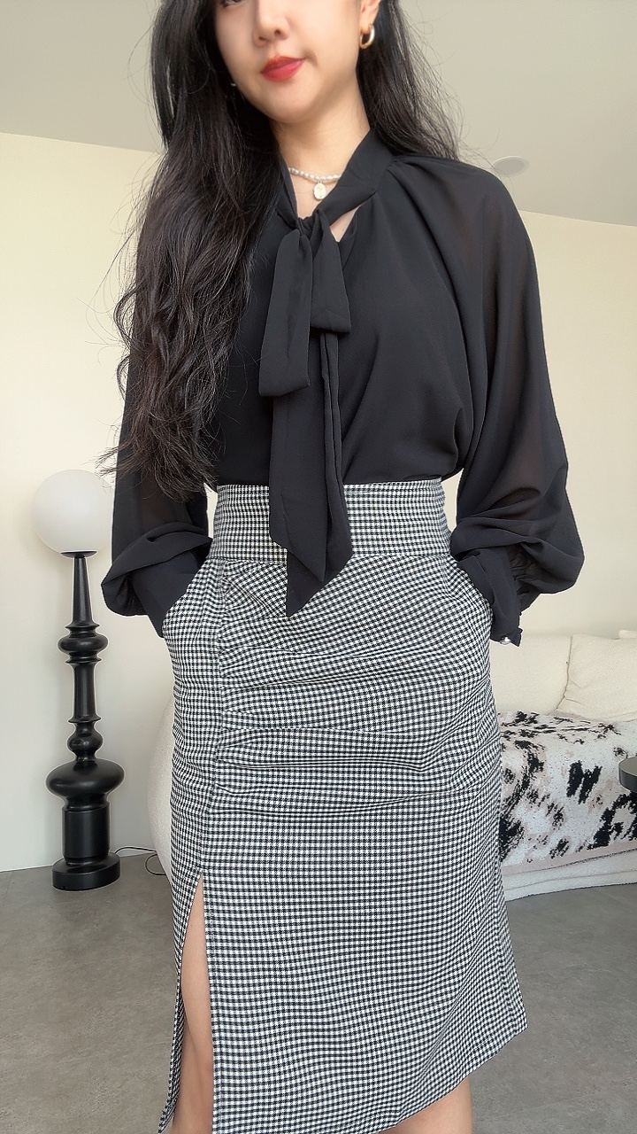 修腹皱褶Pencil Skirt