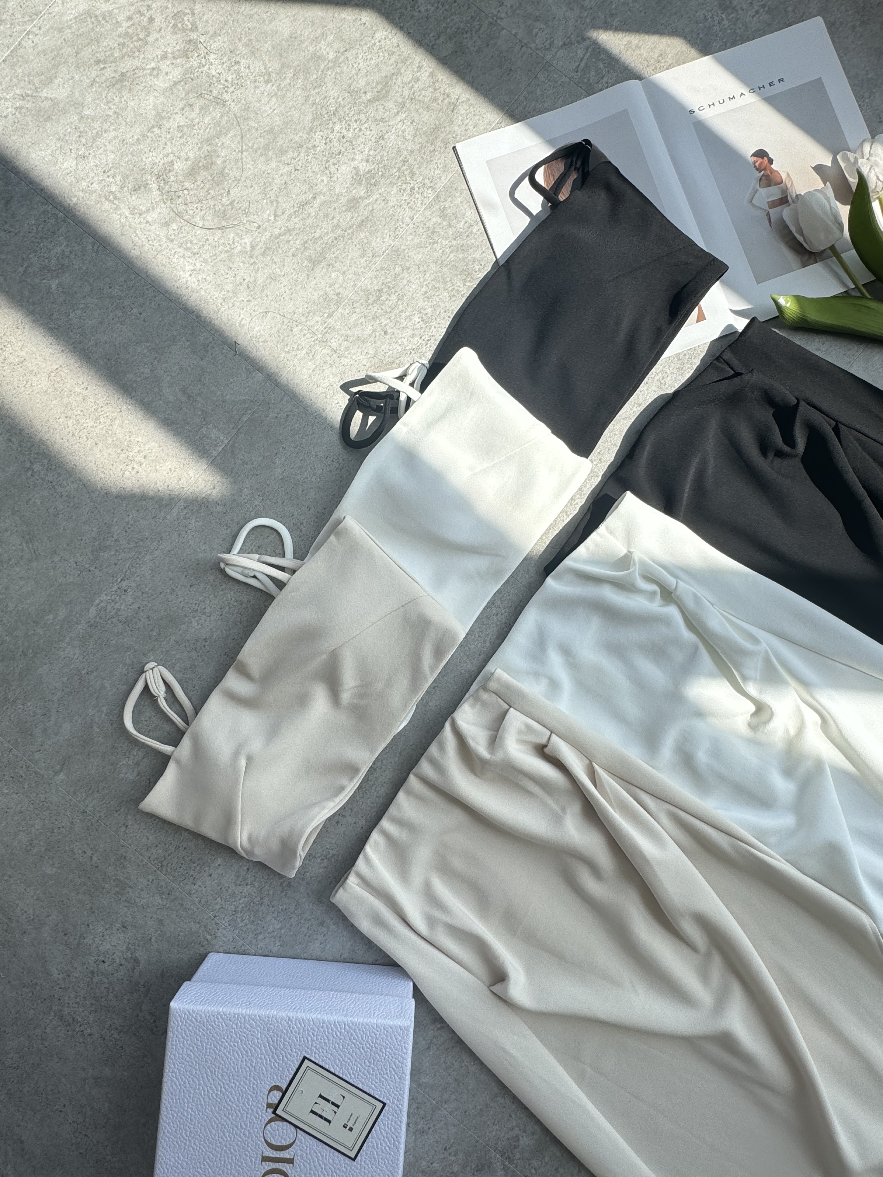 吊带抹胸+长裙套装