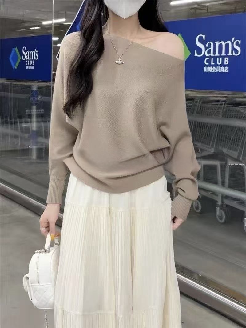 松弛感宽长袖针织Top