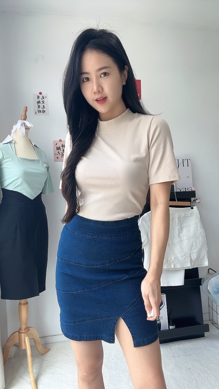 中袖版高雅圆领