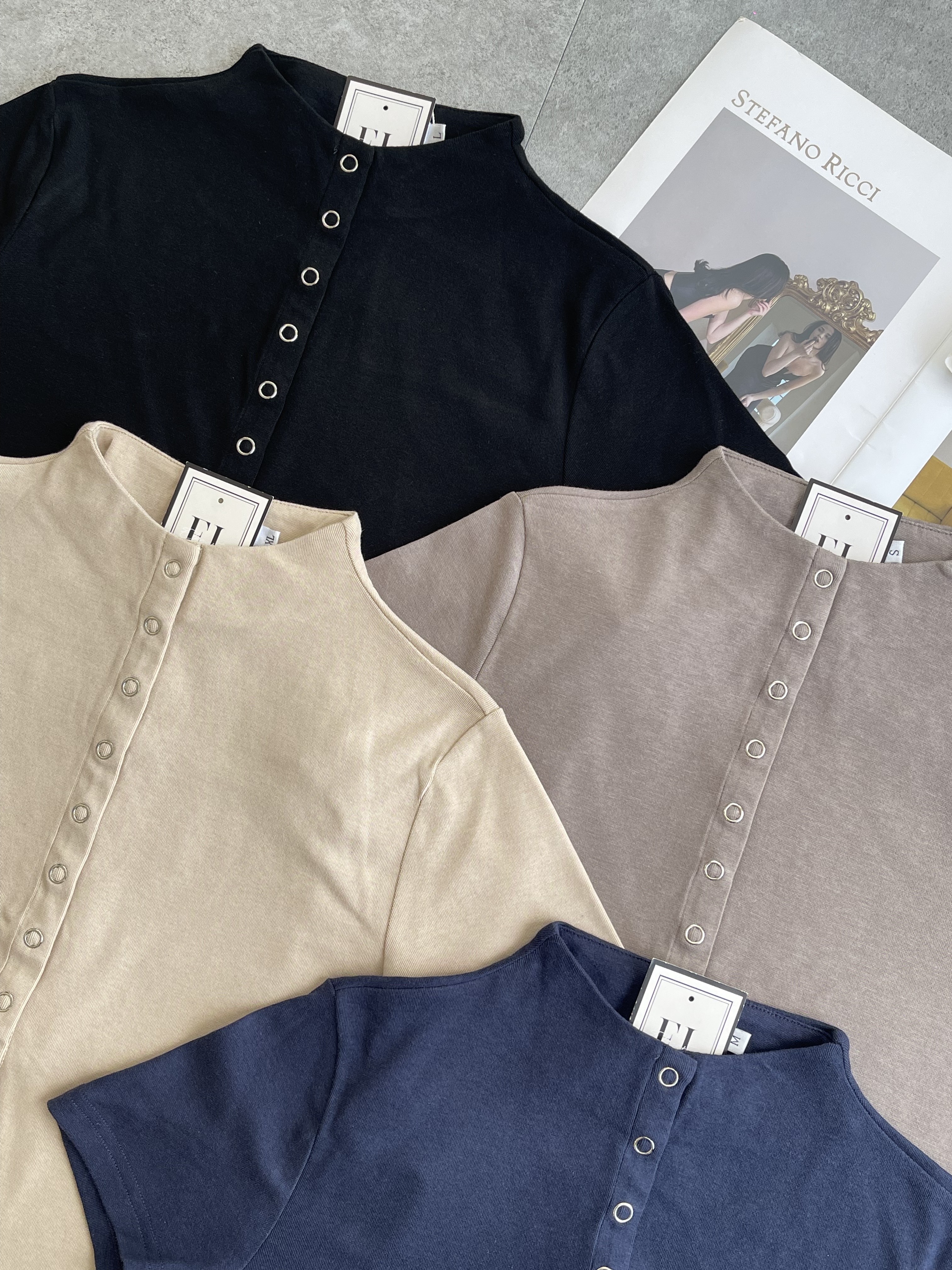 舒服细纱面短袖开衫Tee