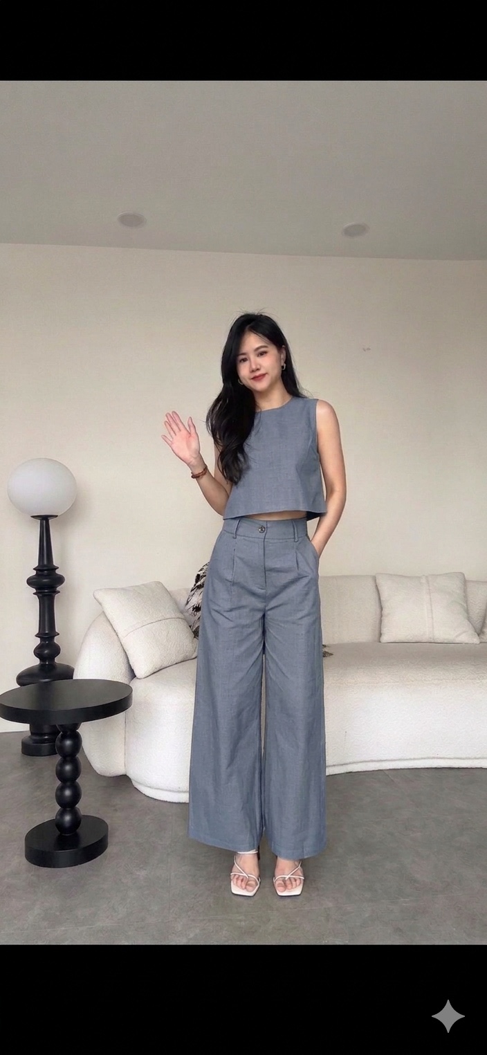 (BO - JULY) 亚麻无袖阔腿裤套装BestSell💯